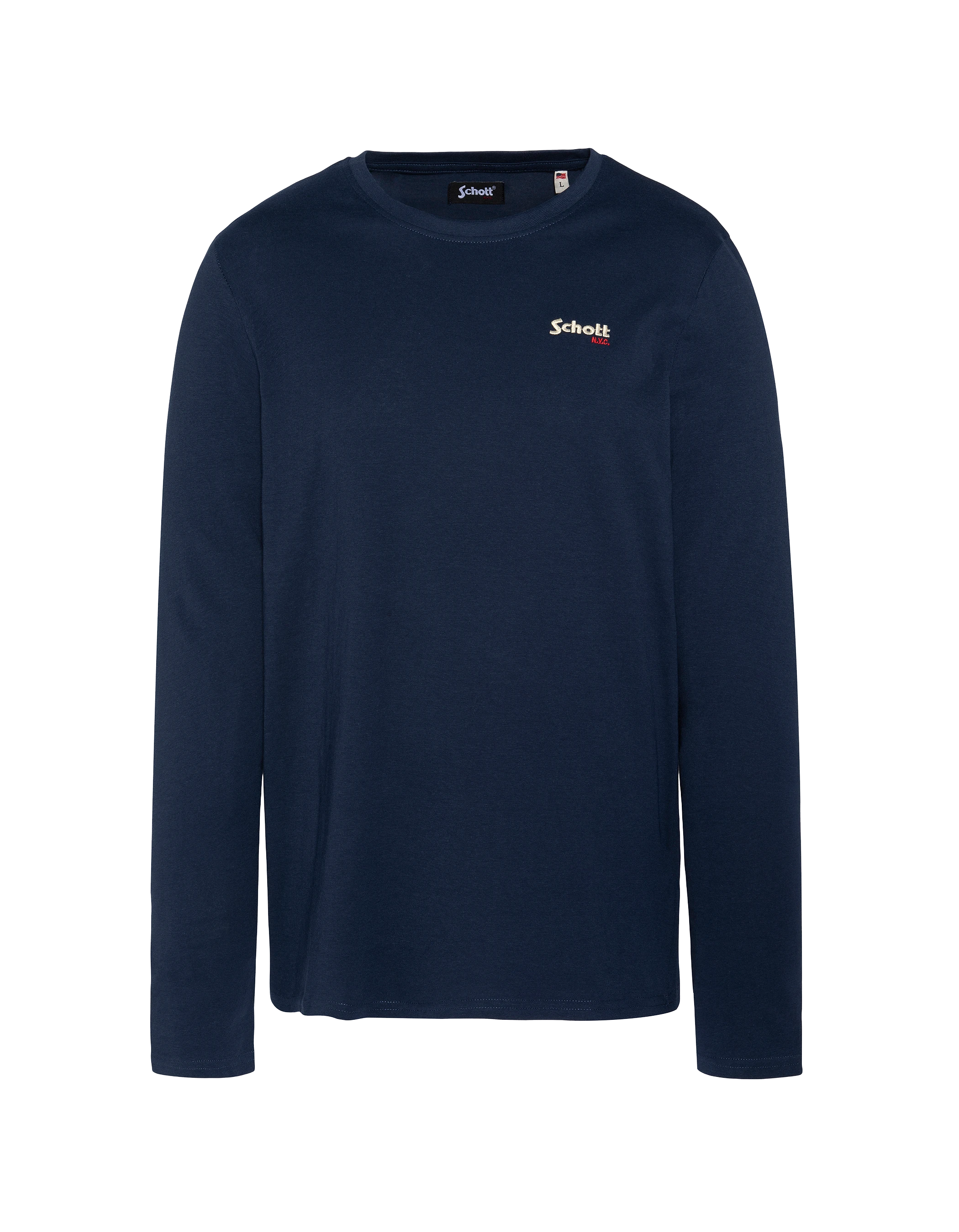 T-Shirt Langarmes Marine gesticktes Kind-1