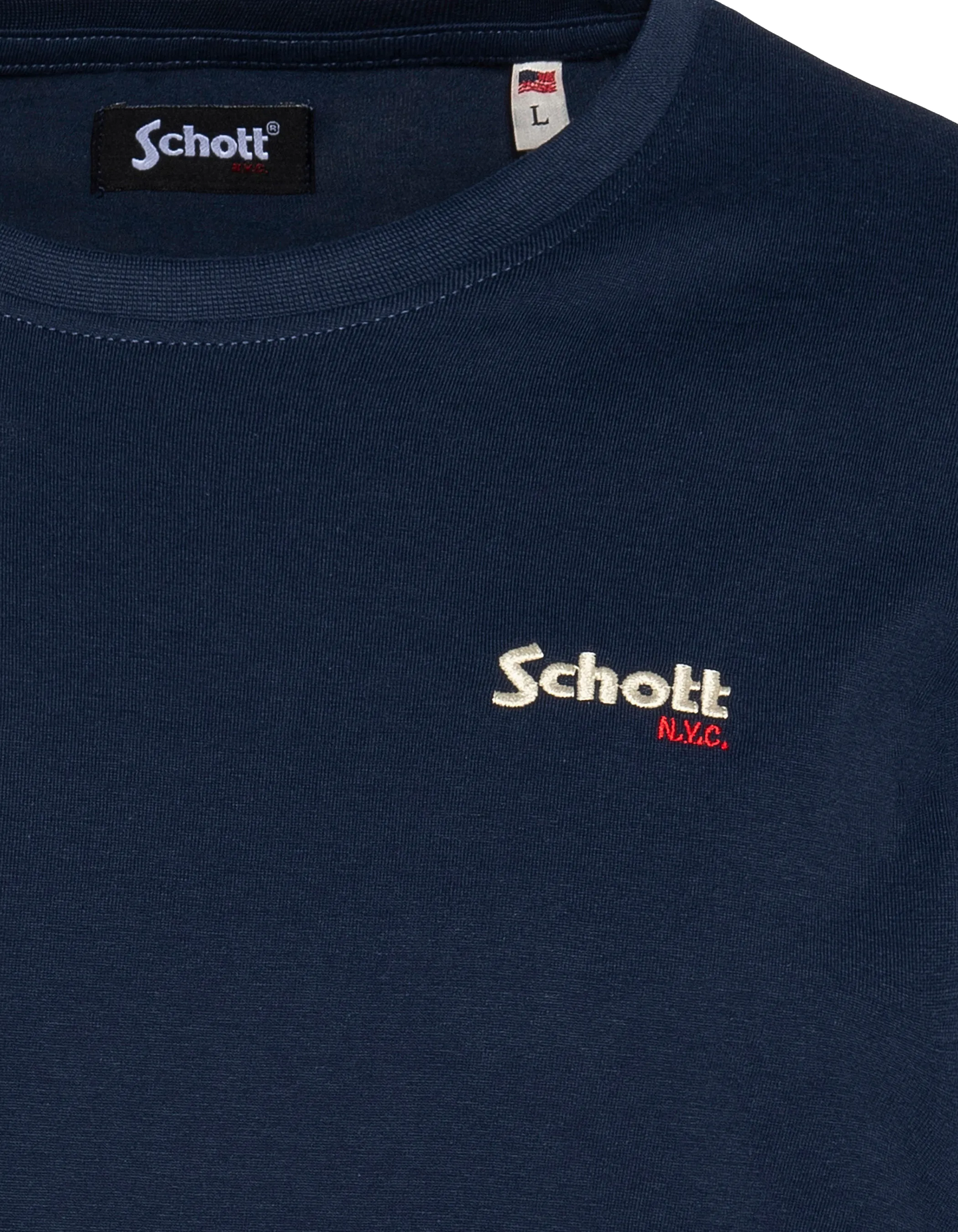 T-Shirt Langarmes Marine gesticktes Kind