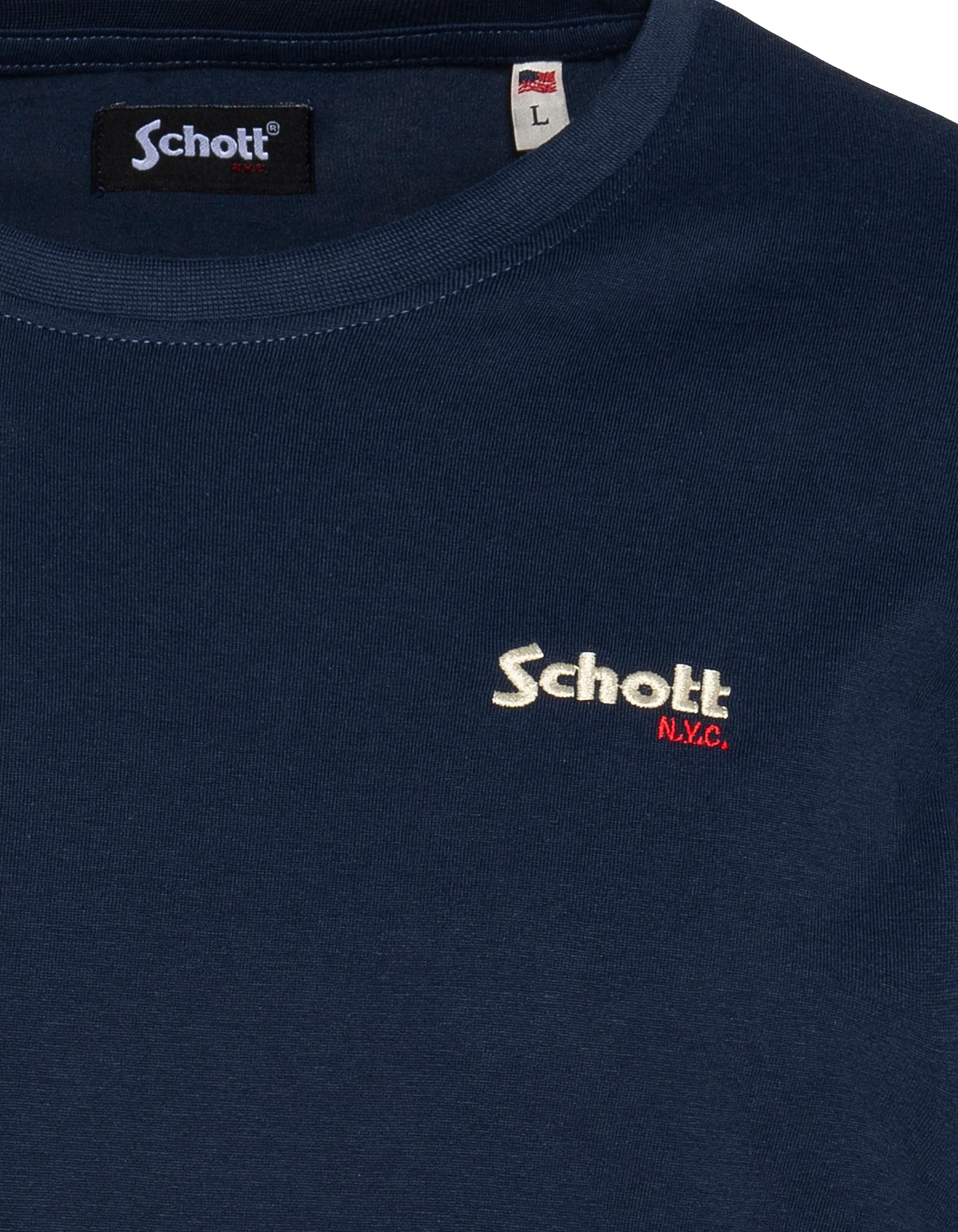 T-Shirt Langarmes Marine gesticktes Kind-3