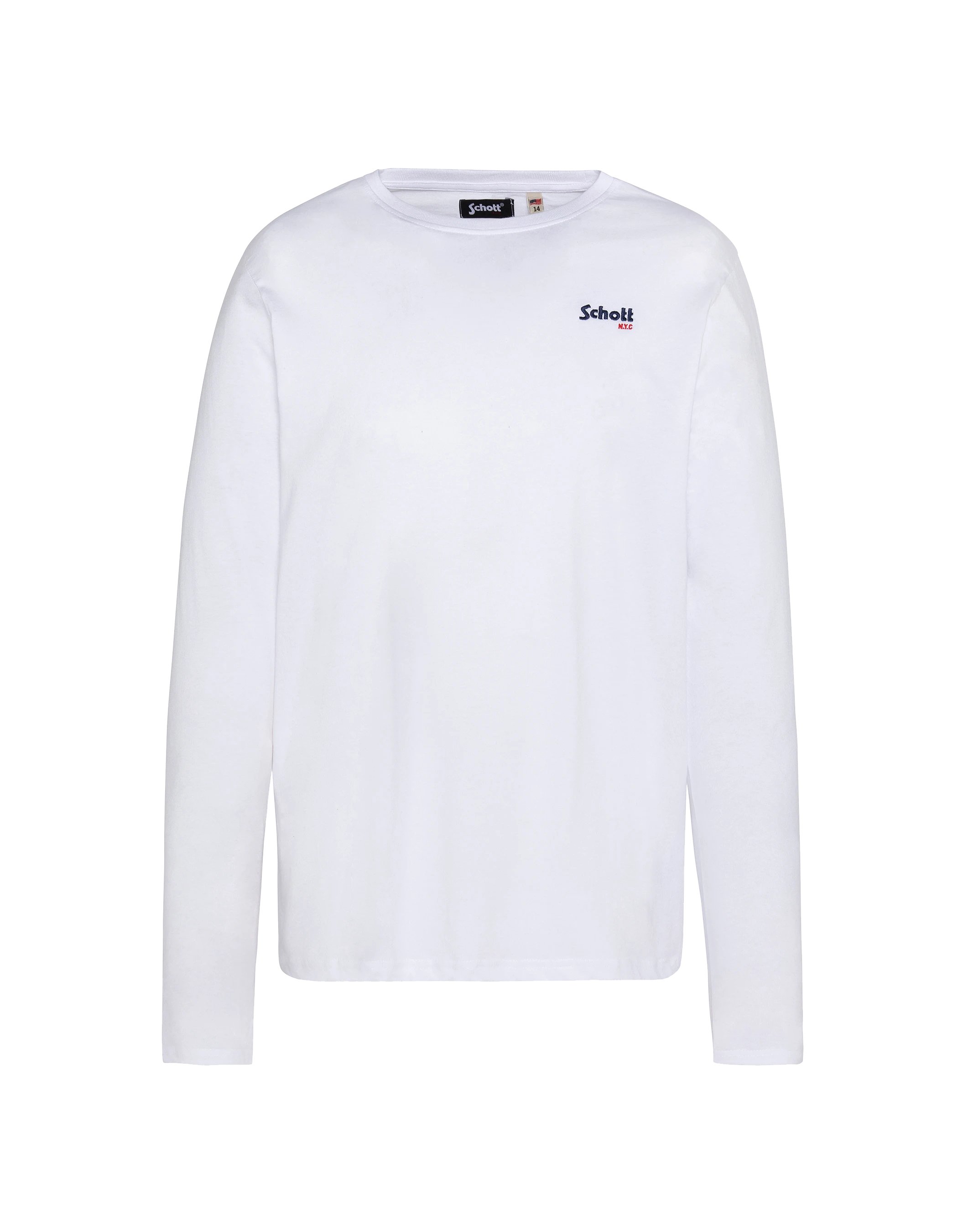 Camiseta de manga larga Niño bordado blanco-1