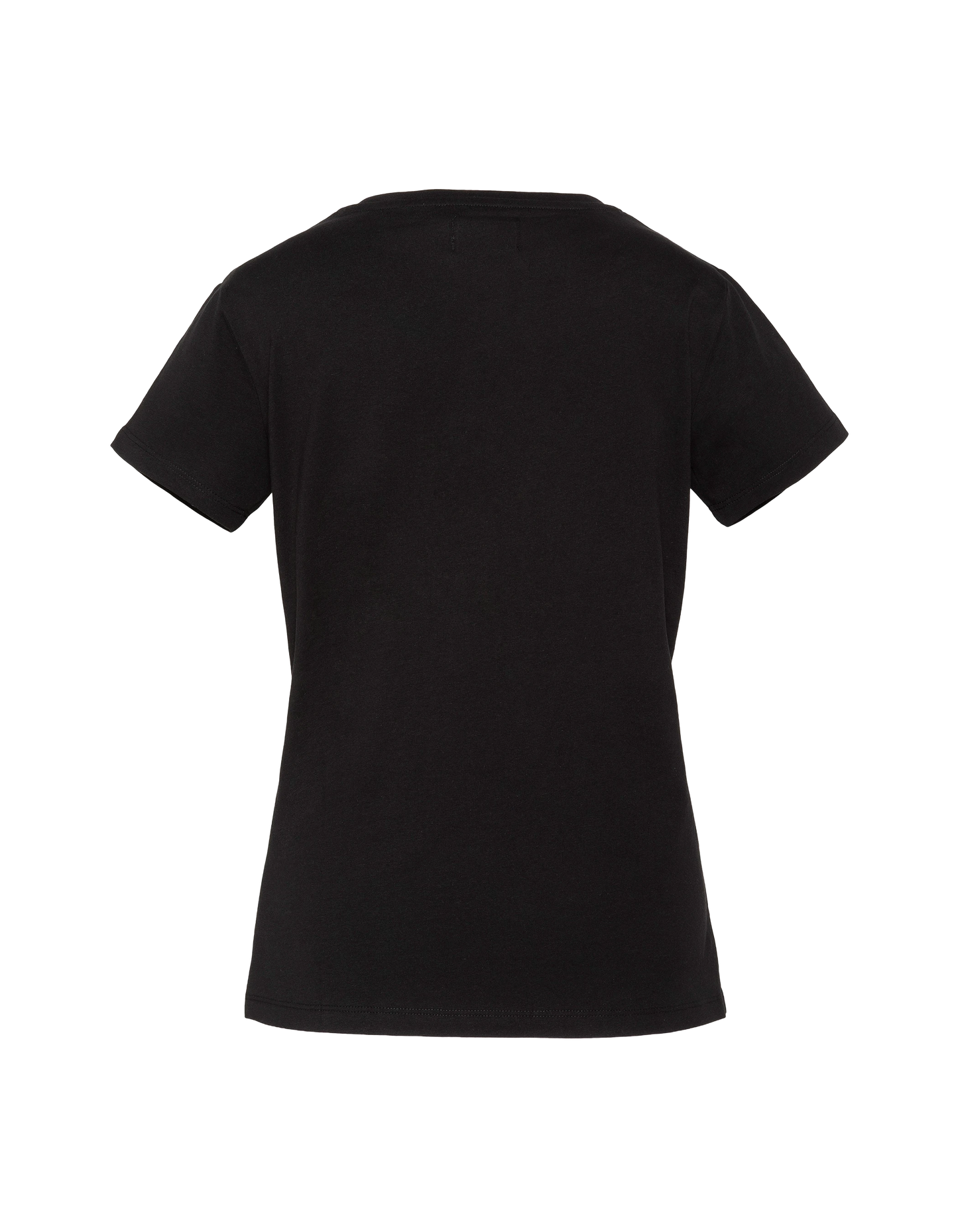 T-shirt noir col V avec broderie cœur