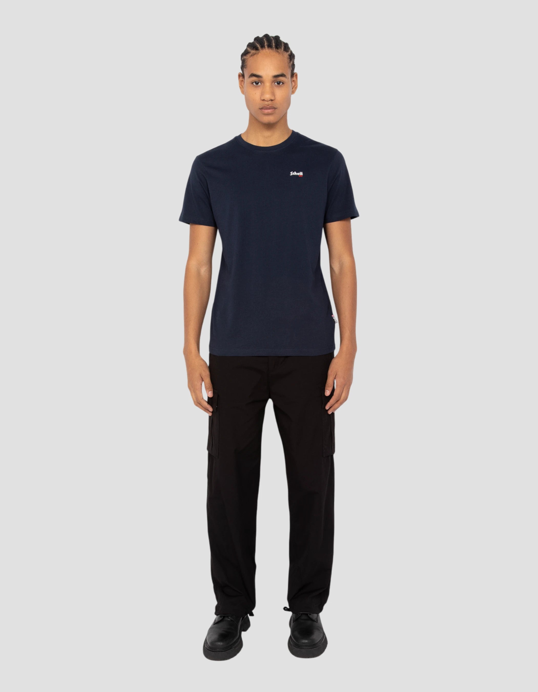 T-shirt blu rotonda blu navy-1