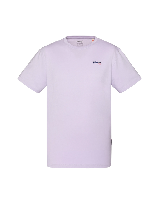 T-shirt col rond violet pastel