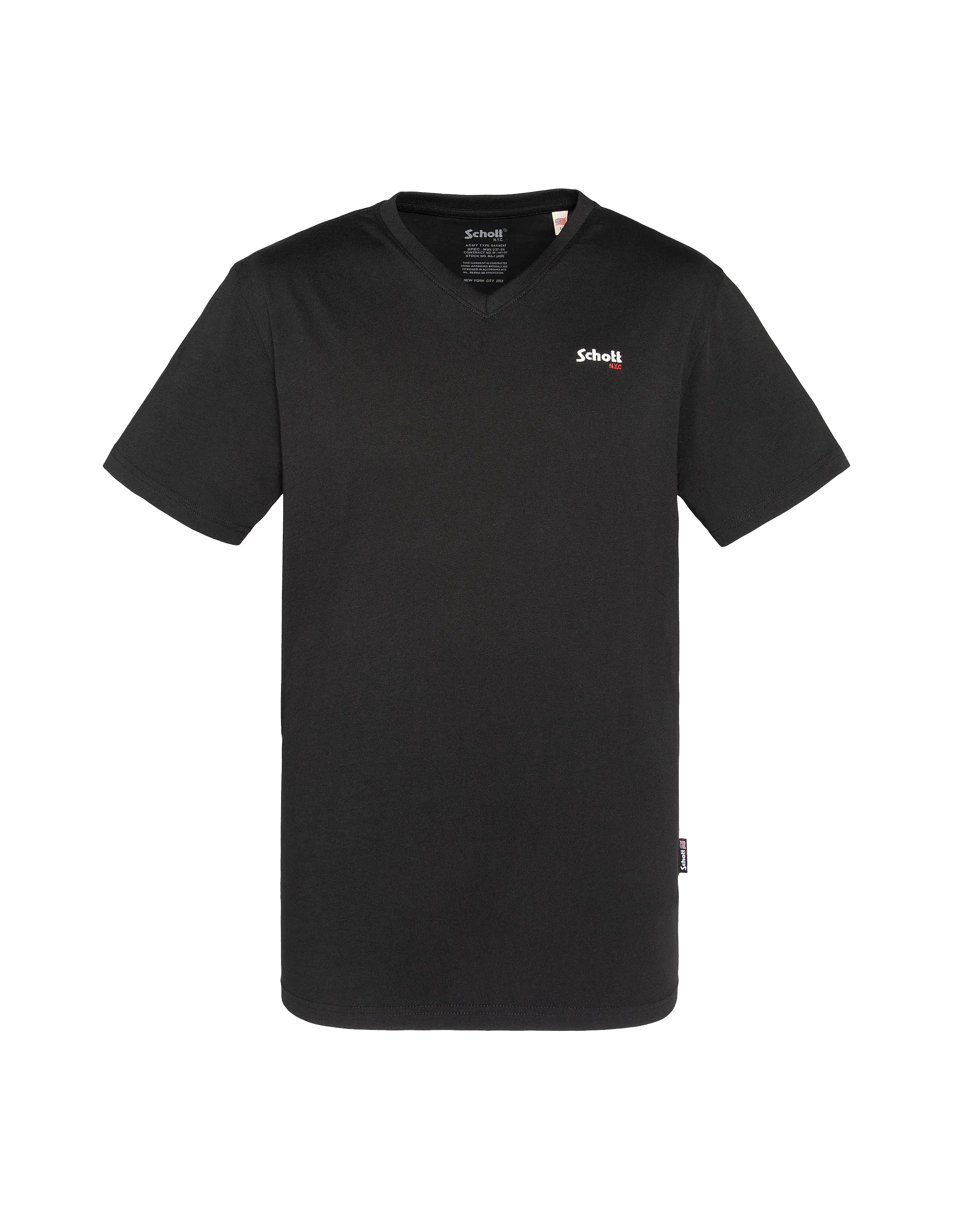 Schwarzes V-Ausck-T-Shirt-2