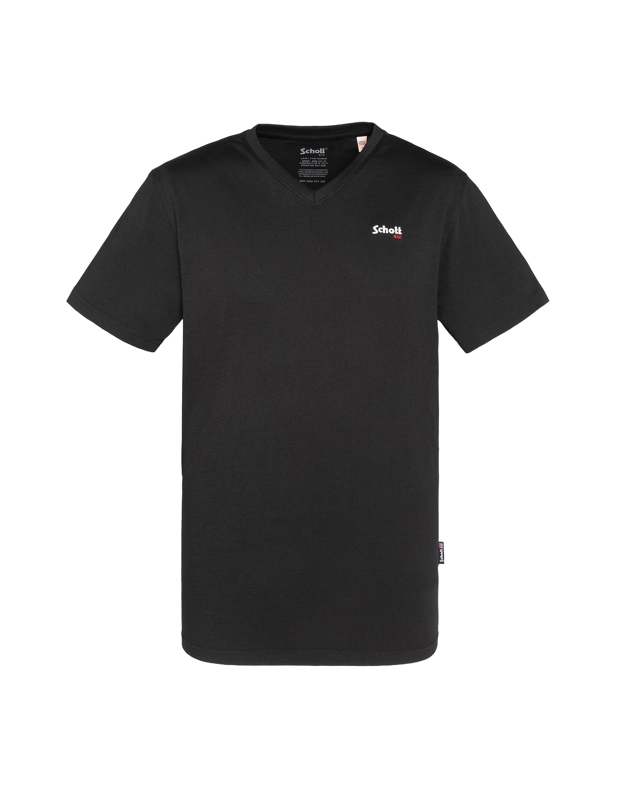T-shirt col V noir-2