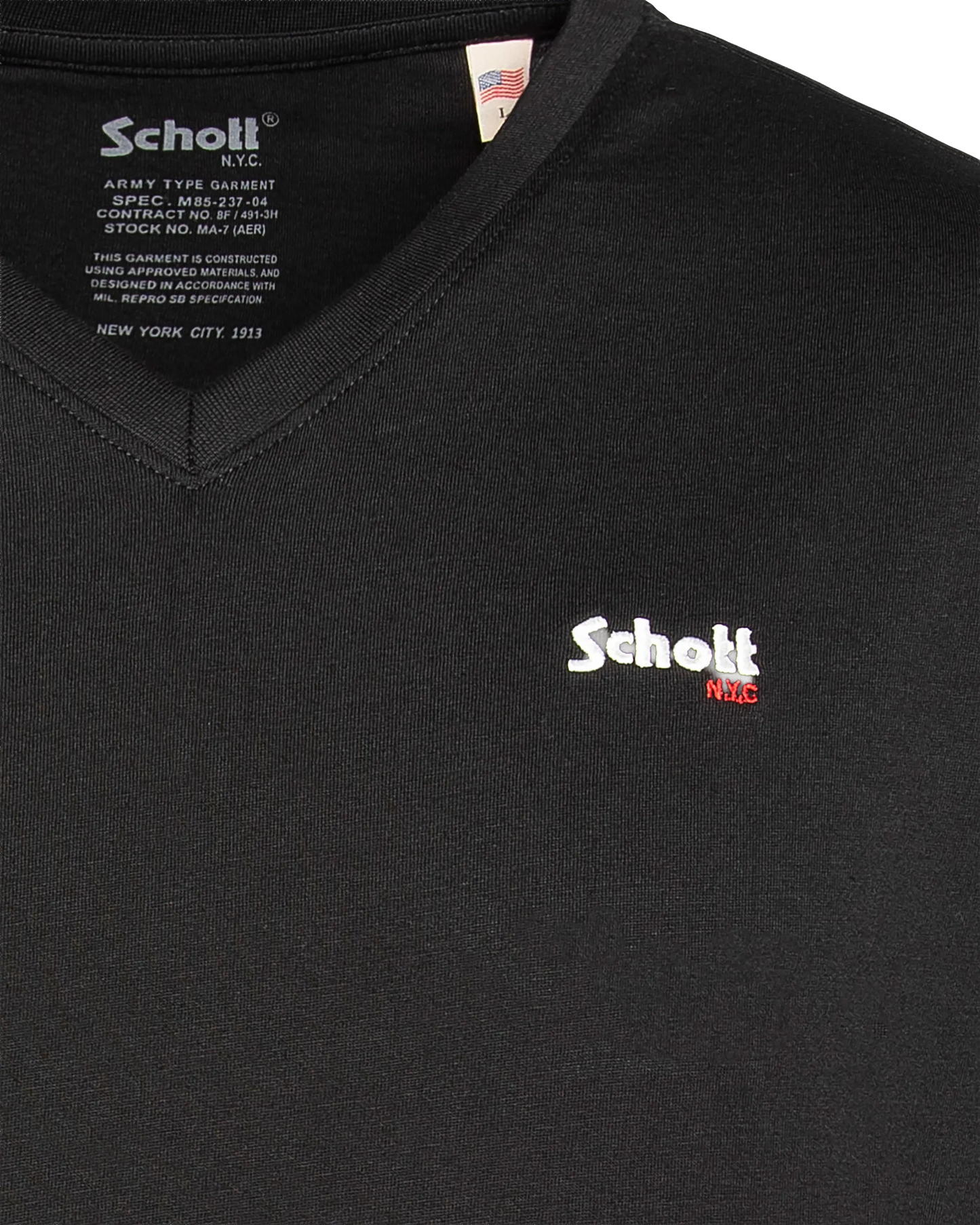 T-shirt col V noir