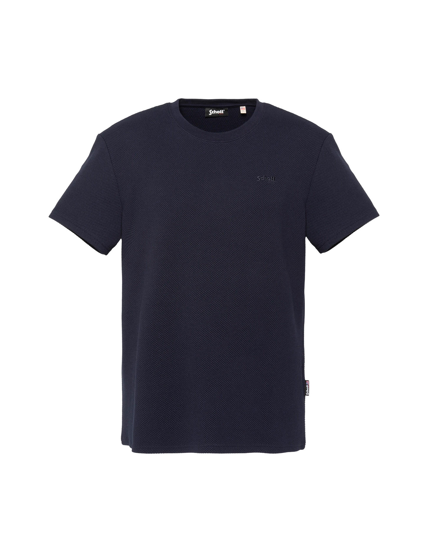 T-shirt bleu marine maille effet gaufré