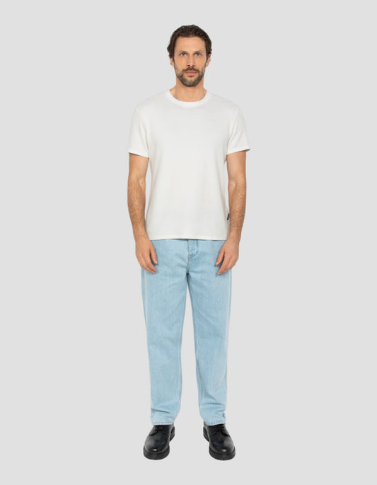 T-shirt blanc maille effet gaufré