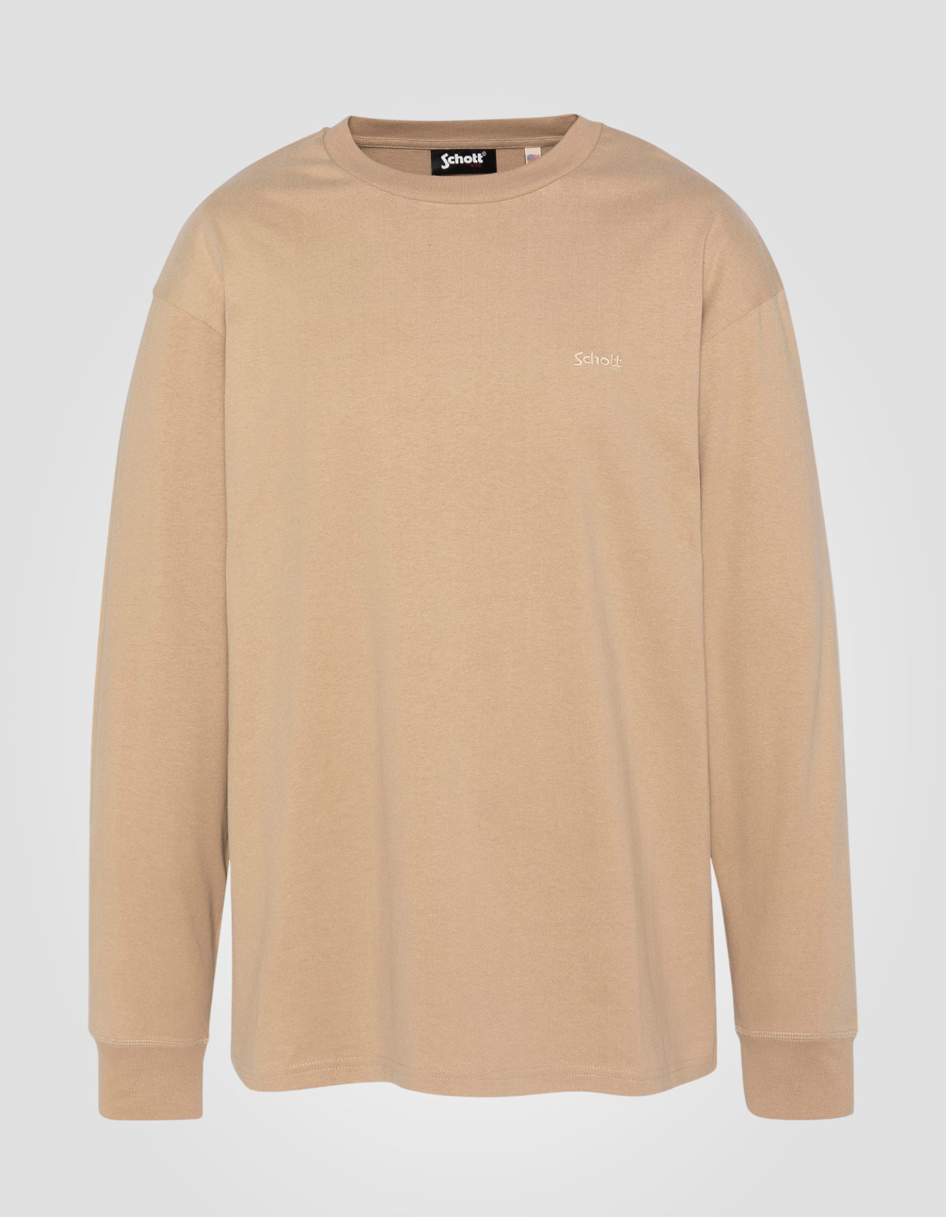 Beige t -shirt with long sleeves TSCLIFF2ML Schott NYC®