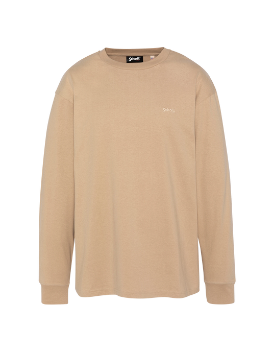T-shirt beige a maniche lunghe