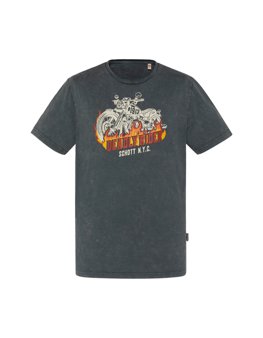 T-shirt per motociclisti antracite