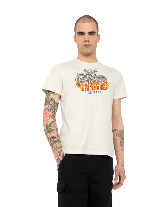 White biker t-shirt
