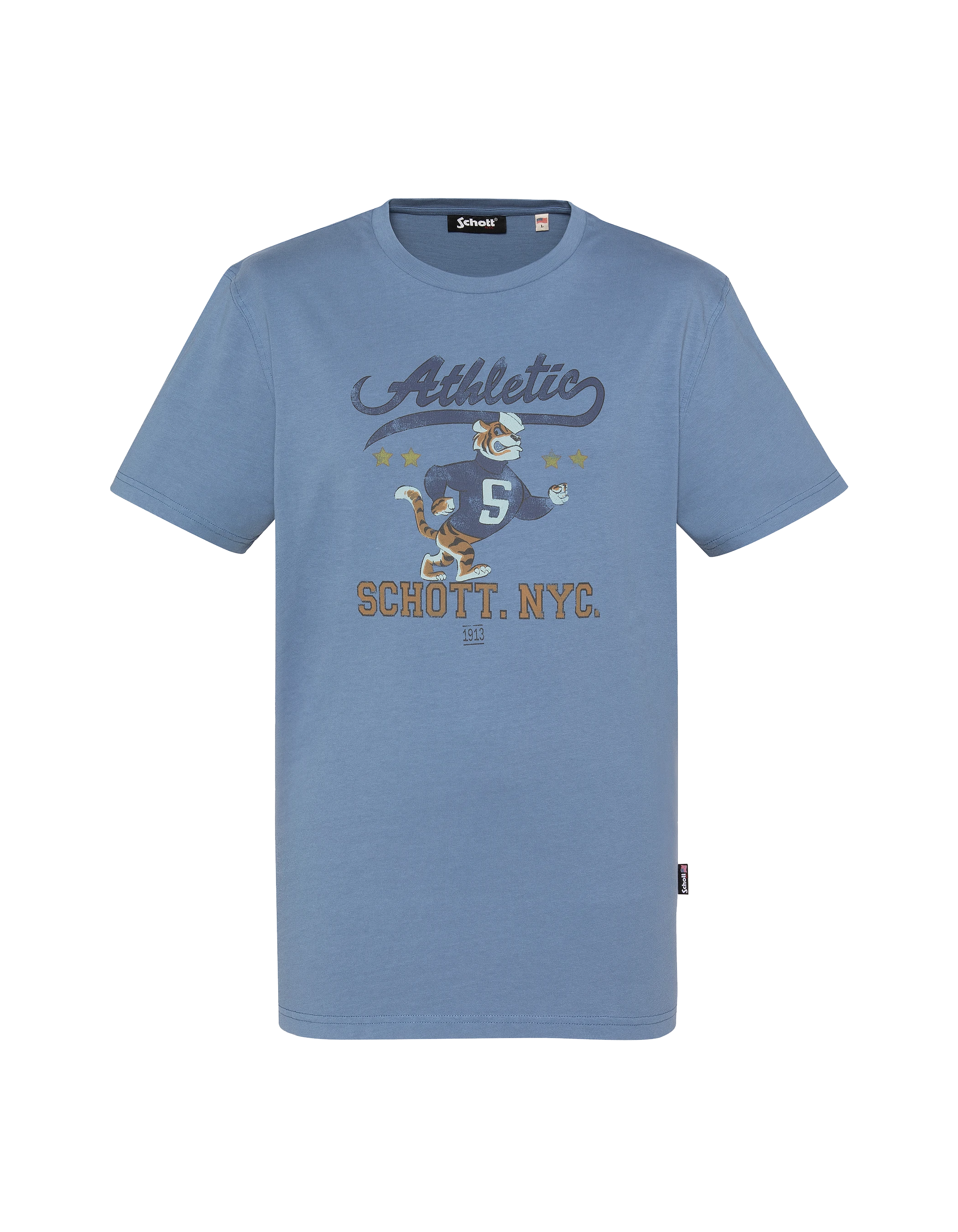 T-shirt university cartoon bleu acier-2