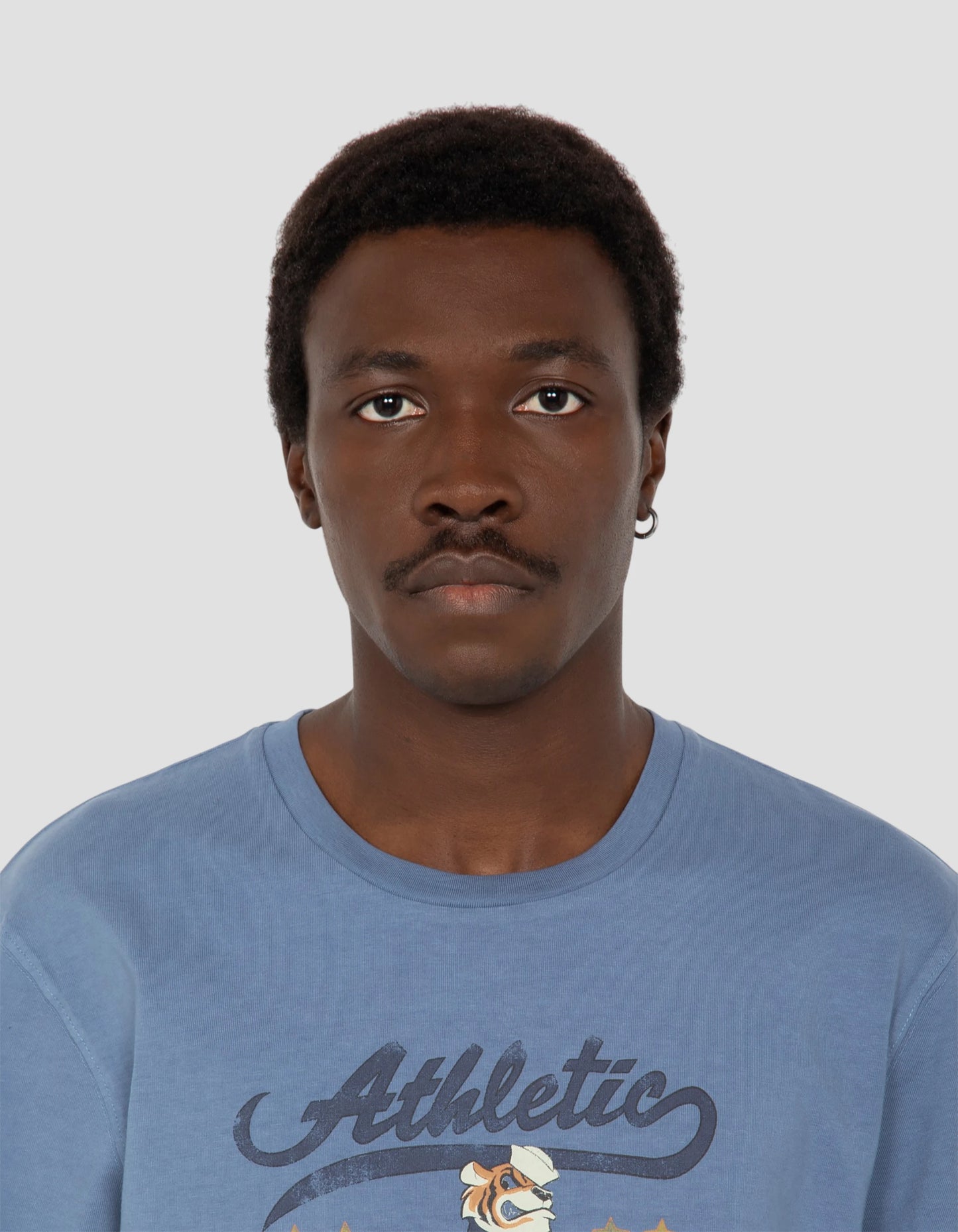 T-shirt university cartoon bleu acier