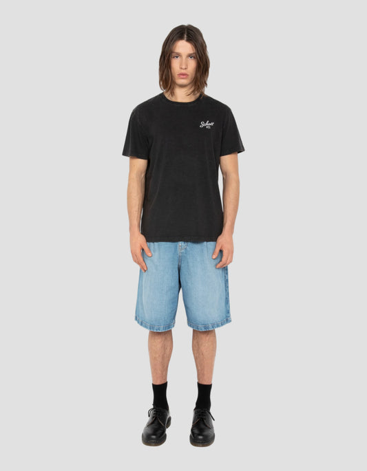 Verwaschenes schwarzes Stadtviertel-T-Shirt