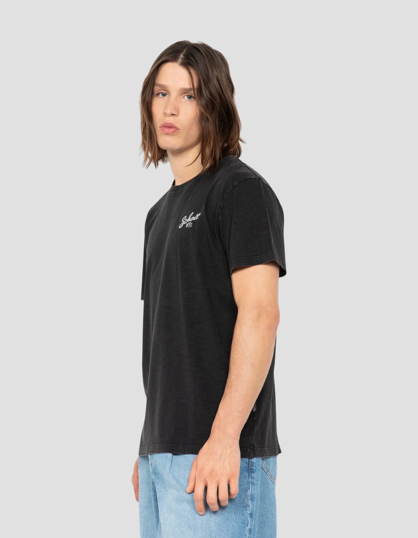 T-shirt city district noir délavé