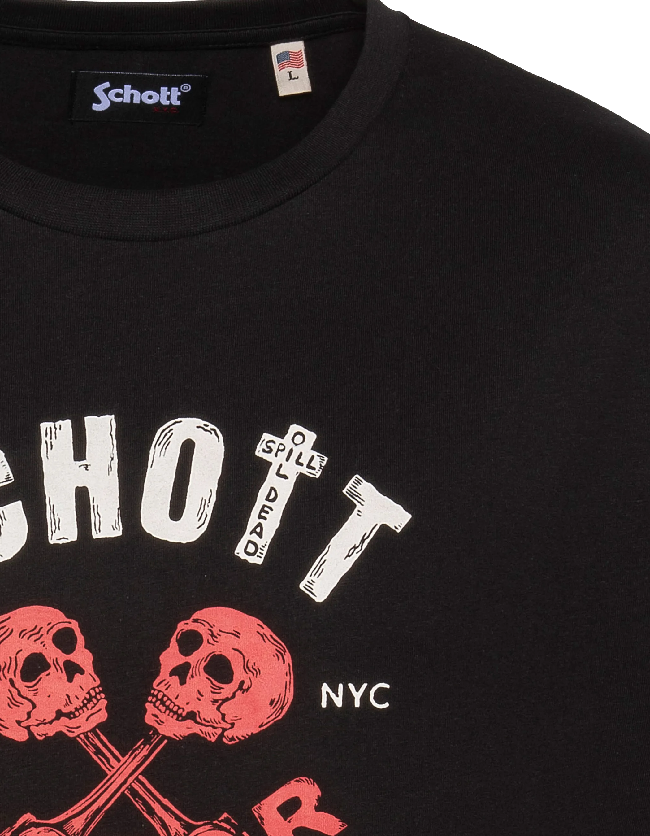 Schwarzes T-Shirt mit Schott Motor Club-Aufdruck-3
