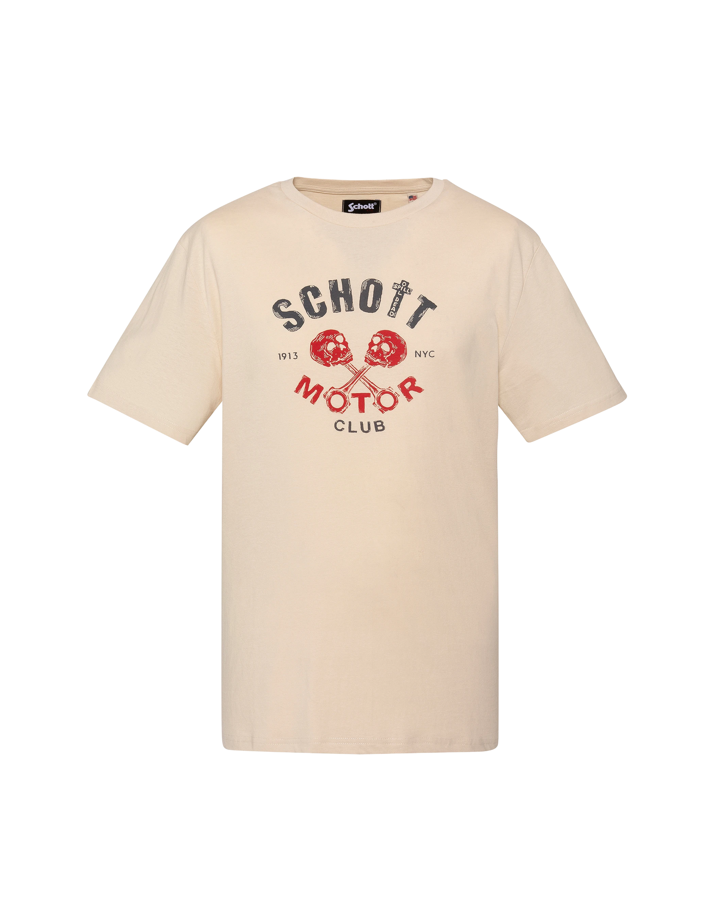 Schott Motor Club T-Shirt mit Sanddruck