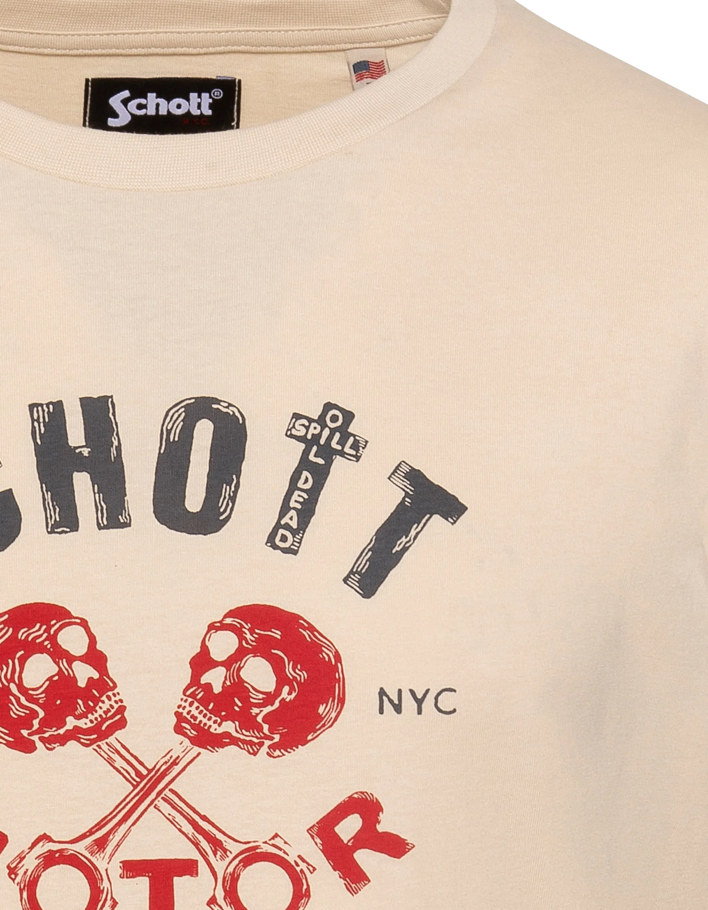Schott Motor Club T-Shirt mit Sanddruck