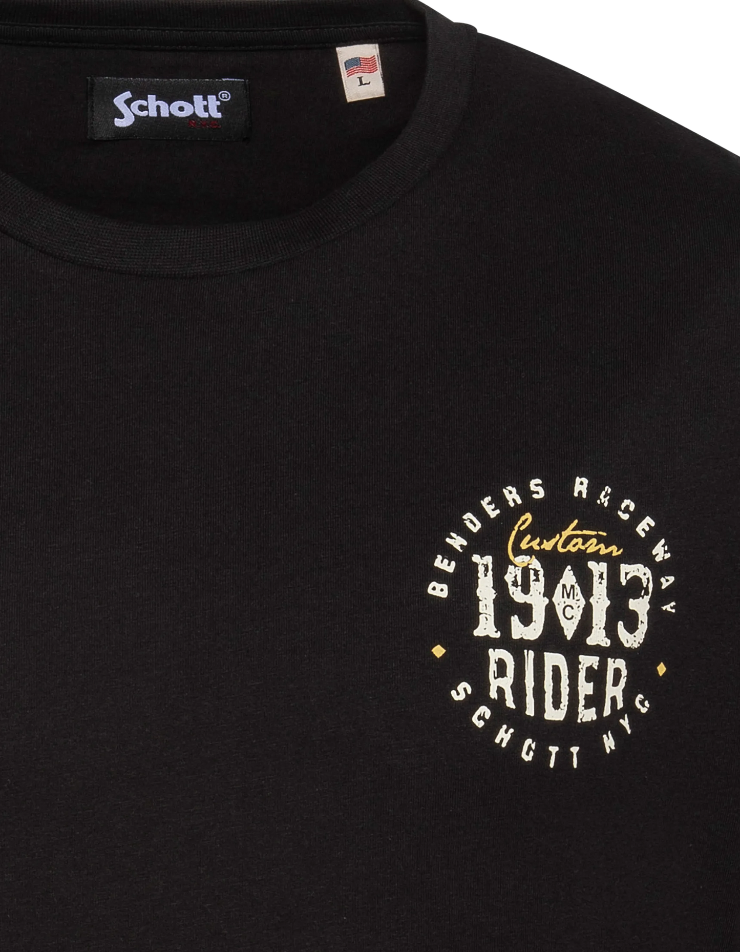 Schwarzes T-Shirt mit 1903 Rider-Aufdruck
