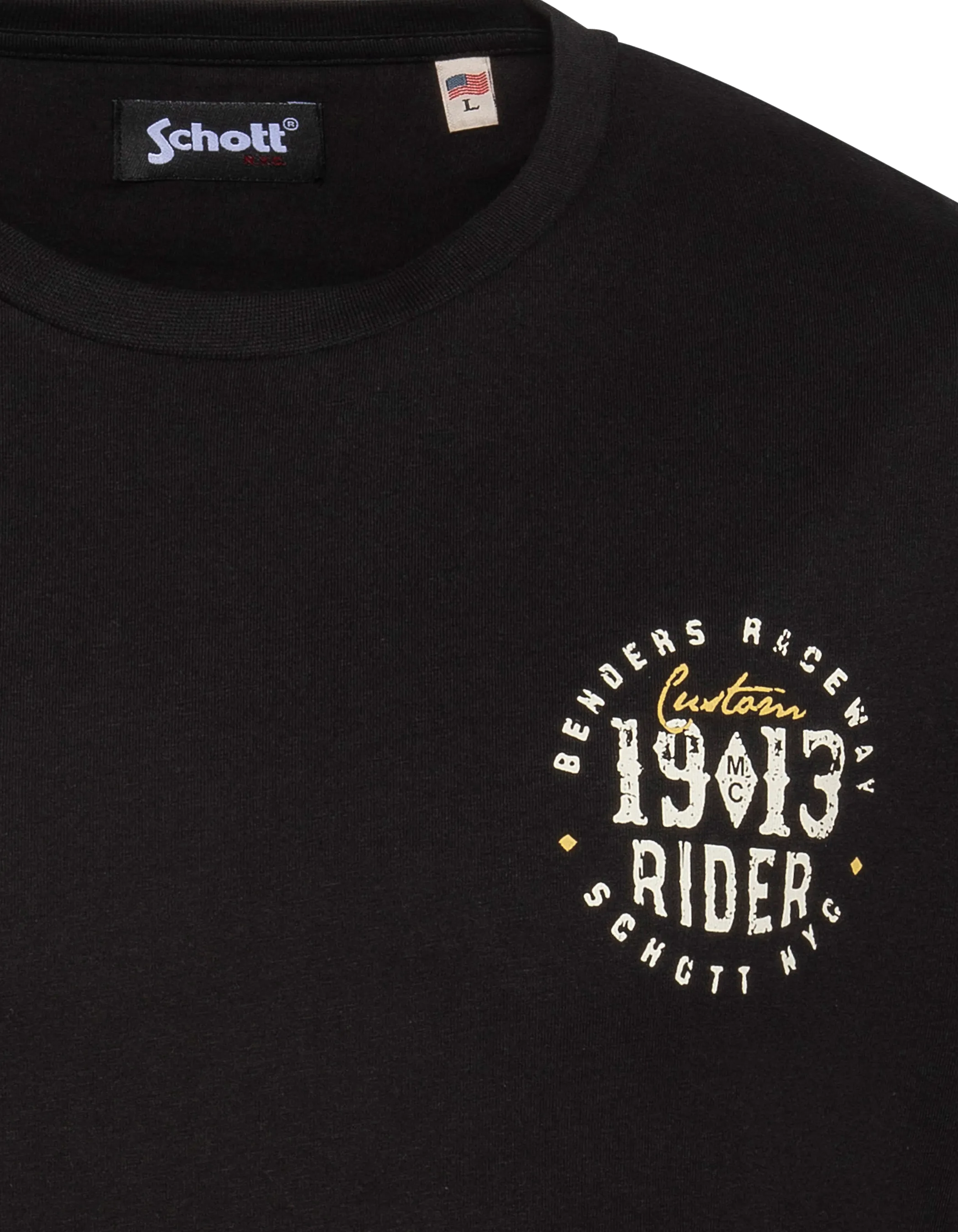 Schwarzes T-Shirt mit 1903 Rider-Aufdruck-3