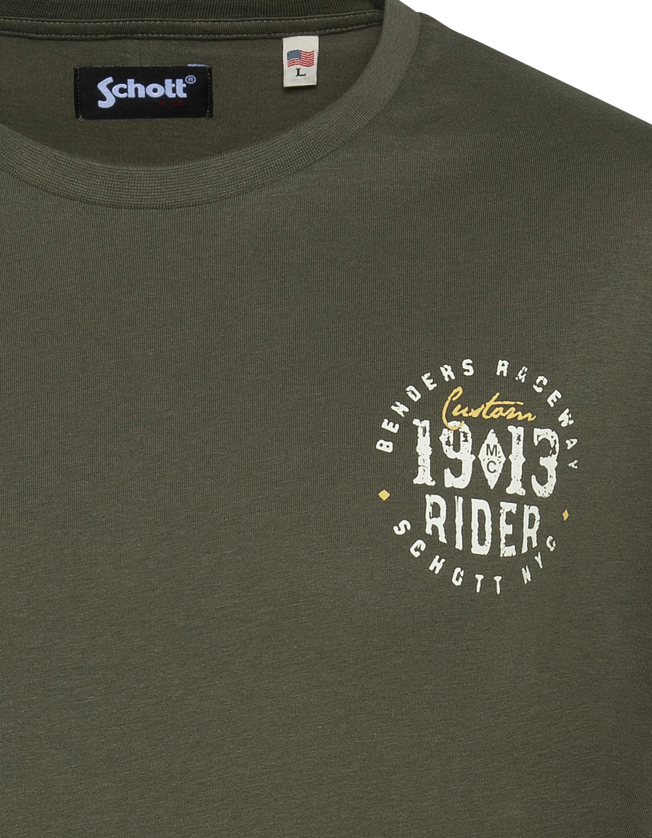Khaki bedrucktes 1903 Rider T-Shirt-3