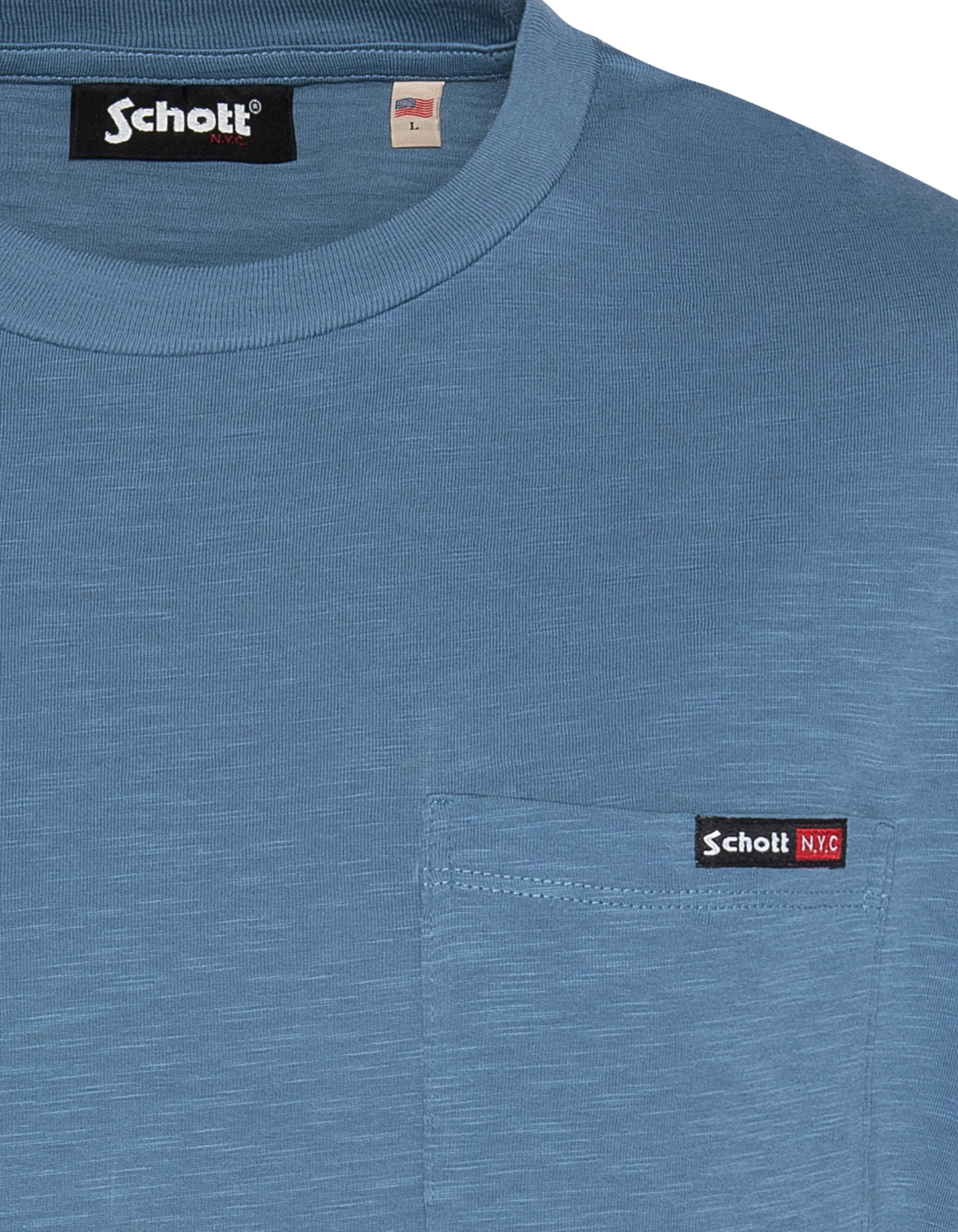 Maglietta blu in acciaio infiammato