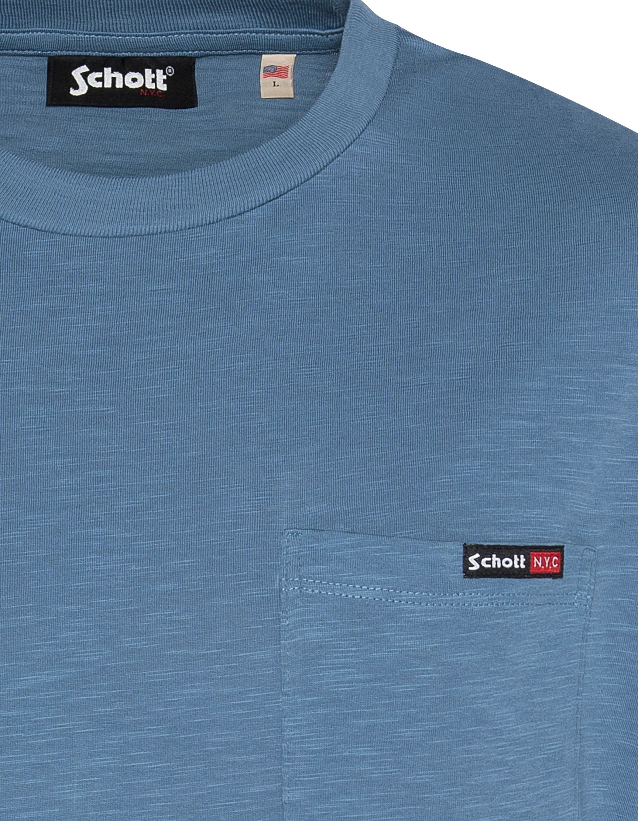 Maglietta blu in acciaio infiammato-3