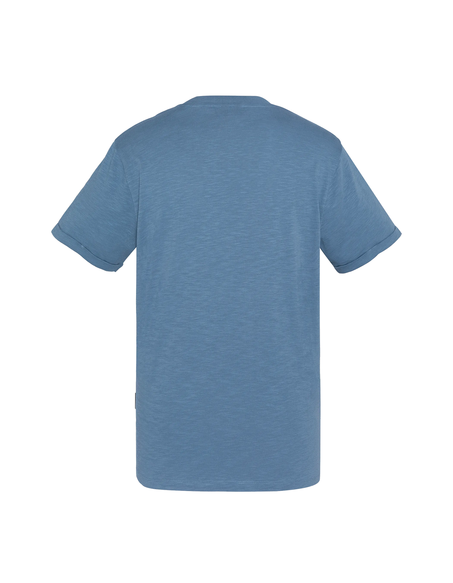 Maglietta blu in acciaio infiammato