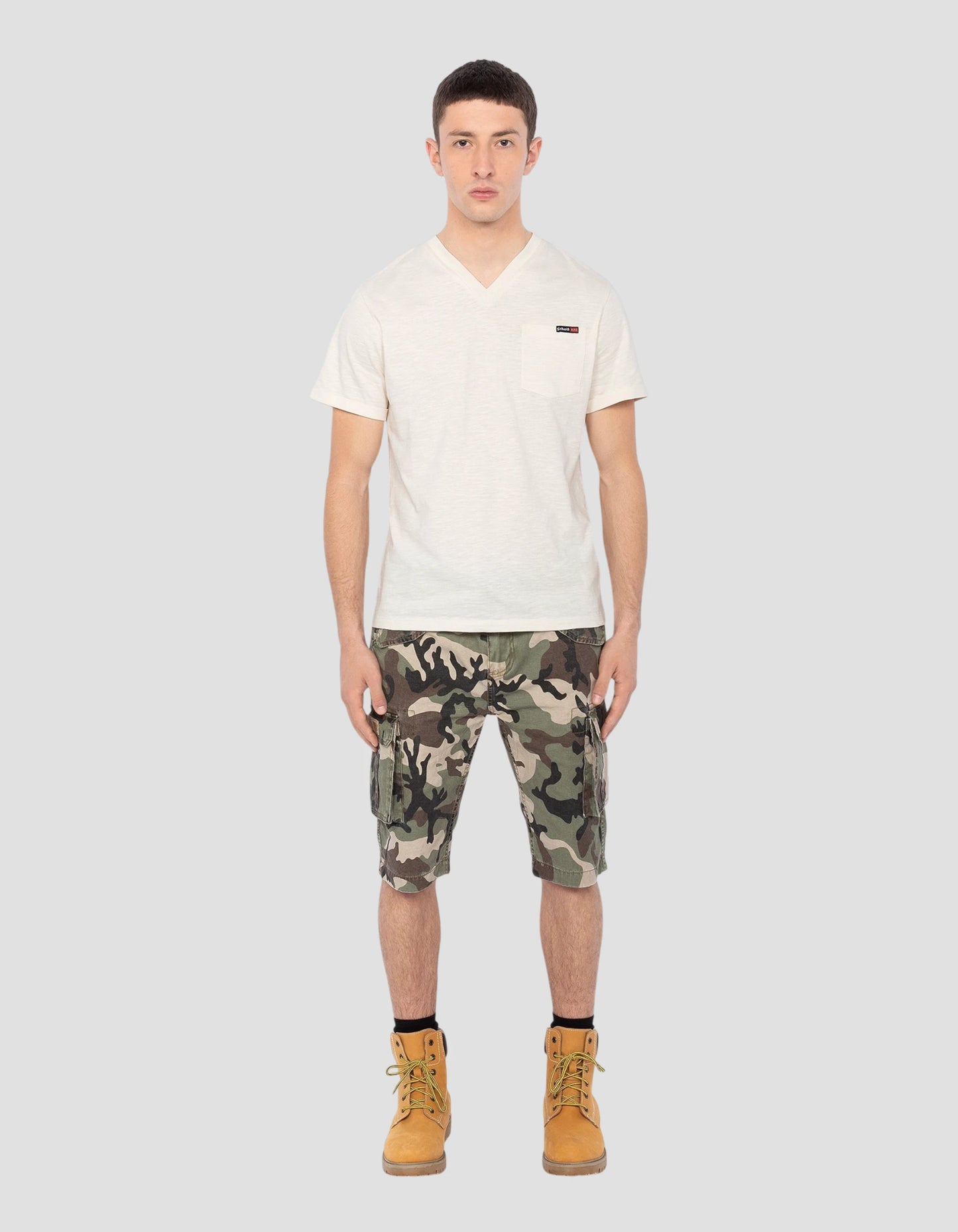 Weißes V-Ausck-T-Shirt