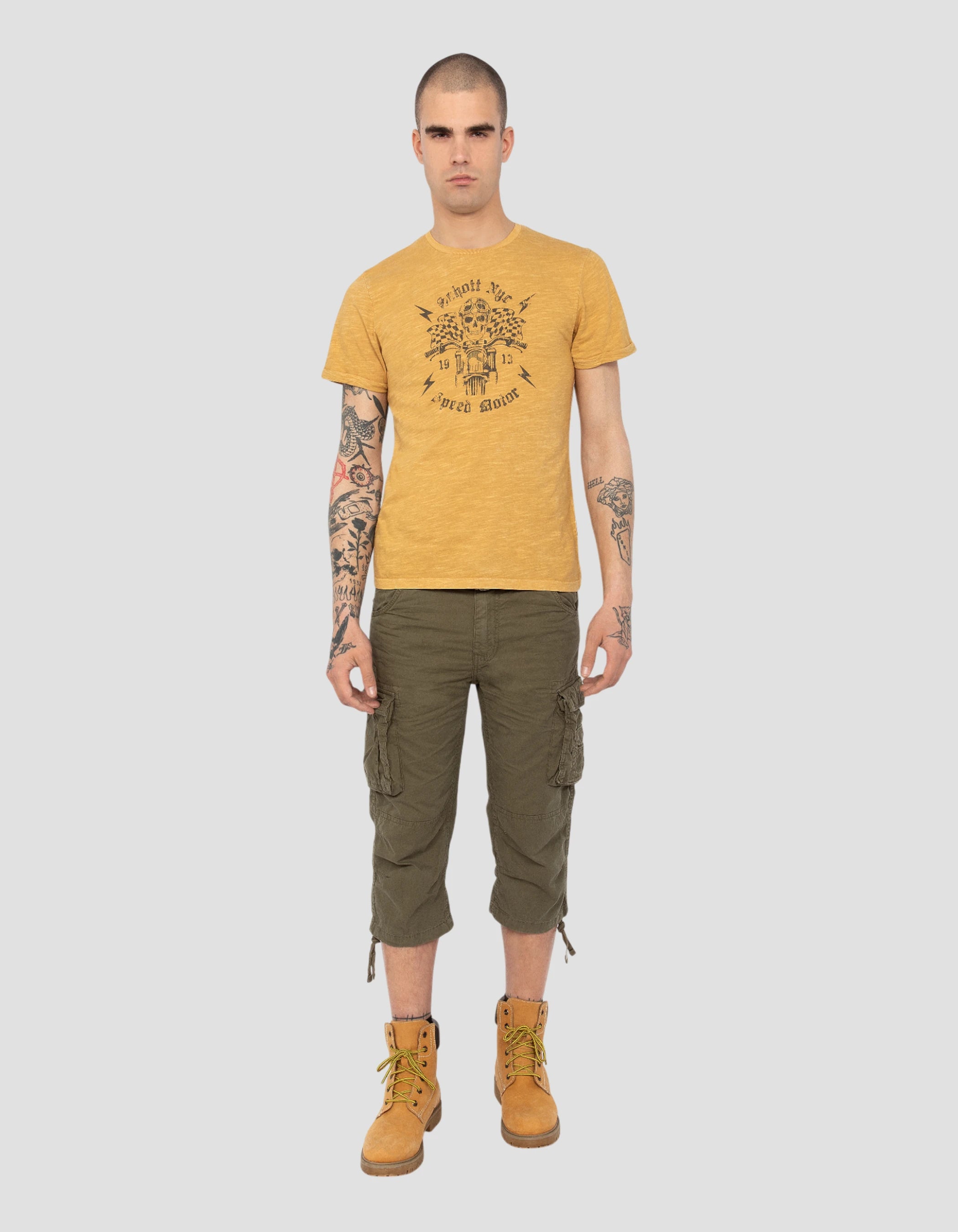 Yellow biker t-shirt-1