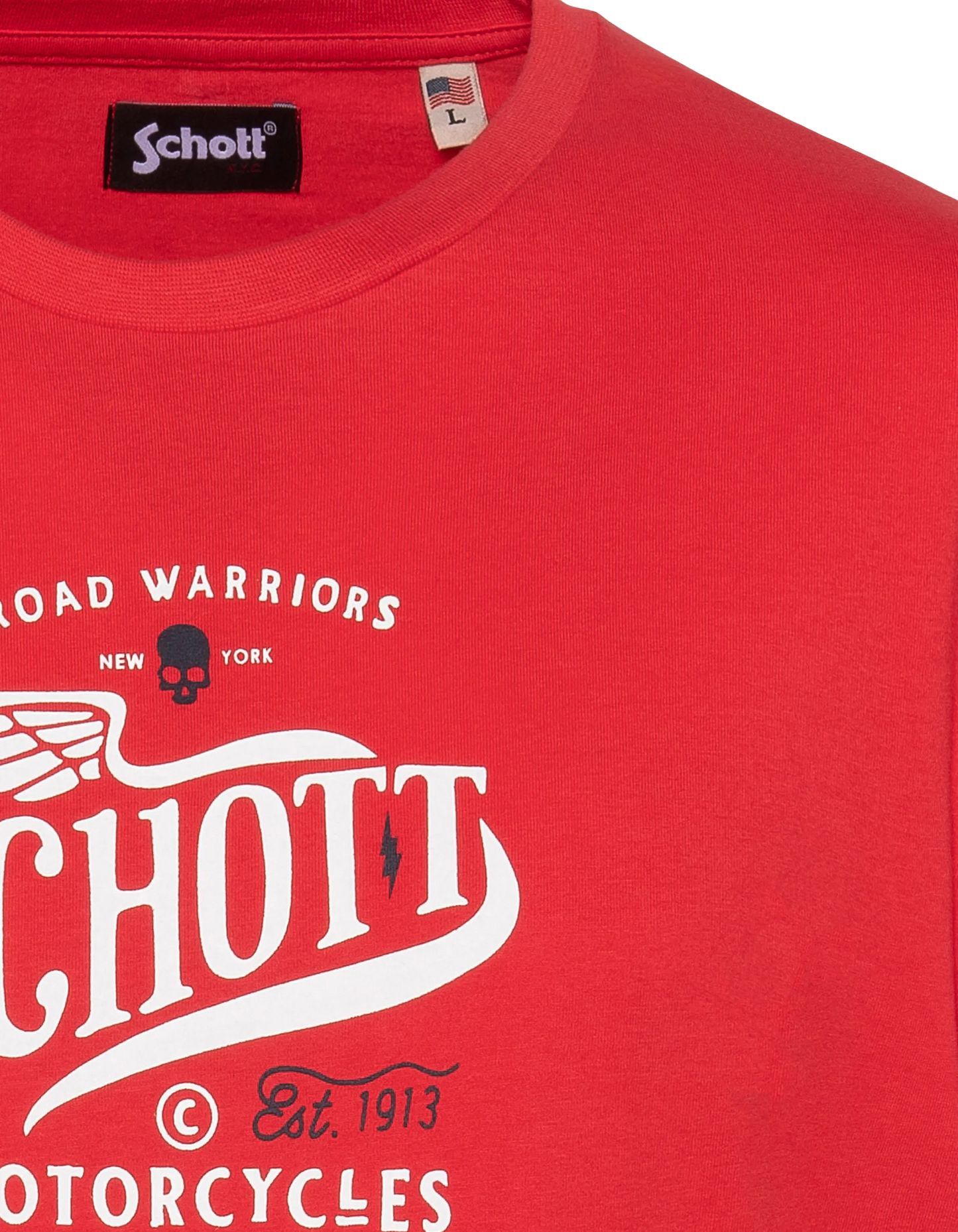 Rotes bedrucktes T-Shirt von Schott Motorcycles
