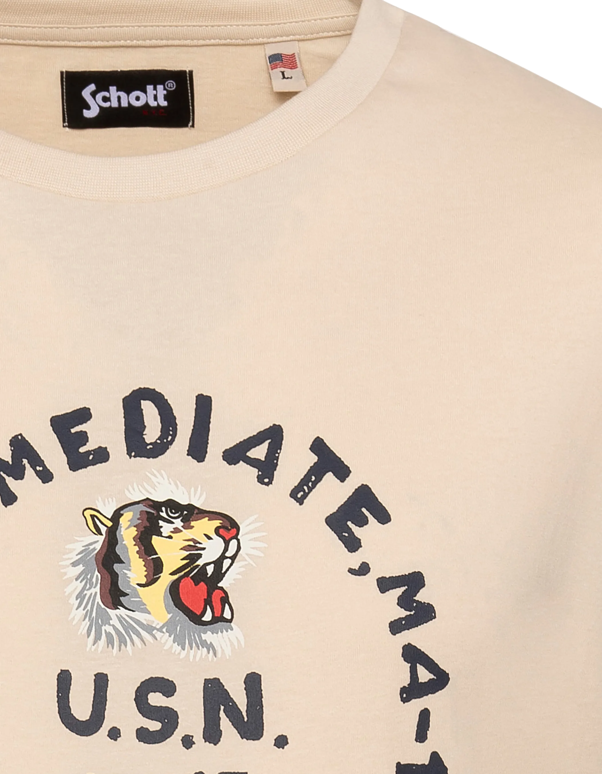 Sandgedrucktes U.S.N. T-Shirt-3