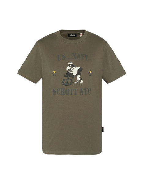 T-shirt kaki US Navy cartoon - TSPARKSLEY | Schott NYC®