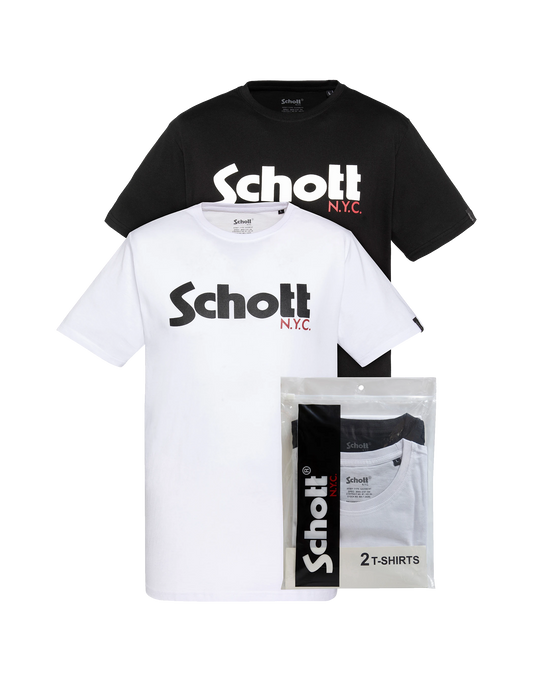 Pack of 2 logo white and black t-shirts