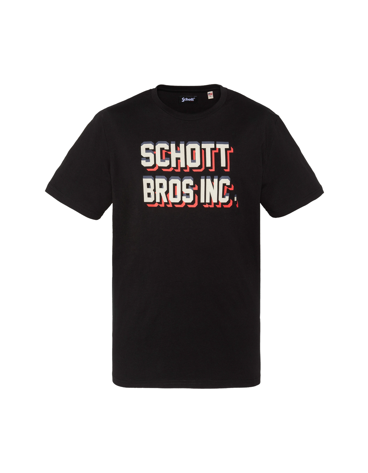 Black t-shirt printed Schott Bros Inc. - TSROB26 | Schott NYC®