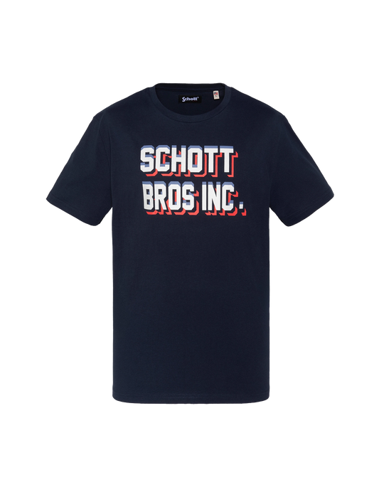 T-shirt bleu marine imprimé Schott Bros Inc.