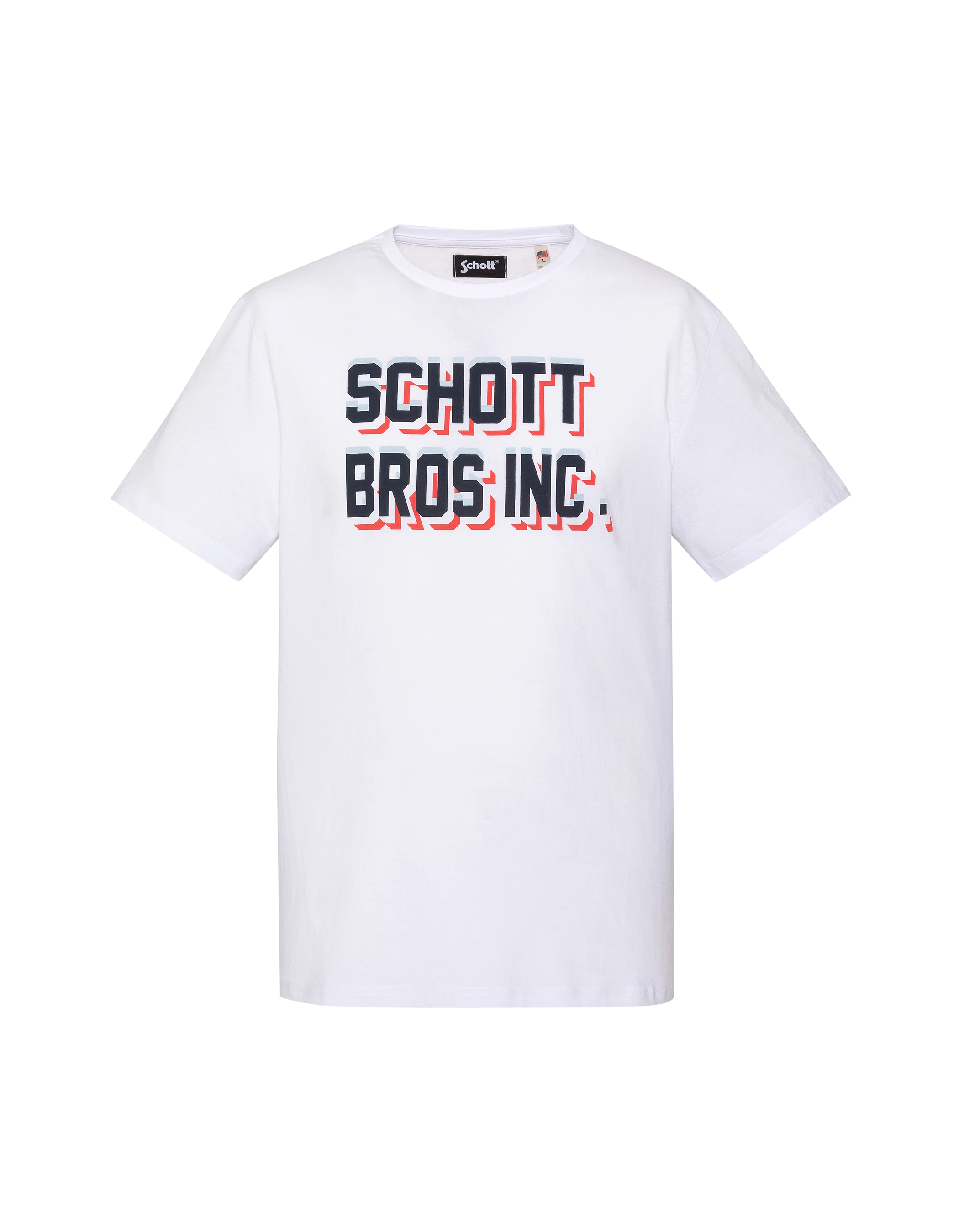 T-shirt blanc imprimé Schott Bros Inc.-1