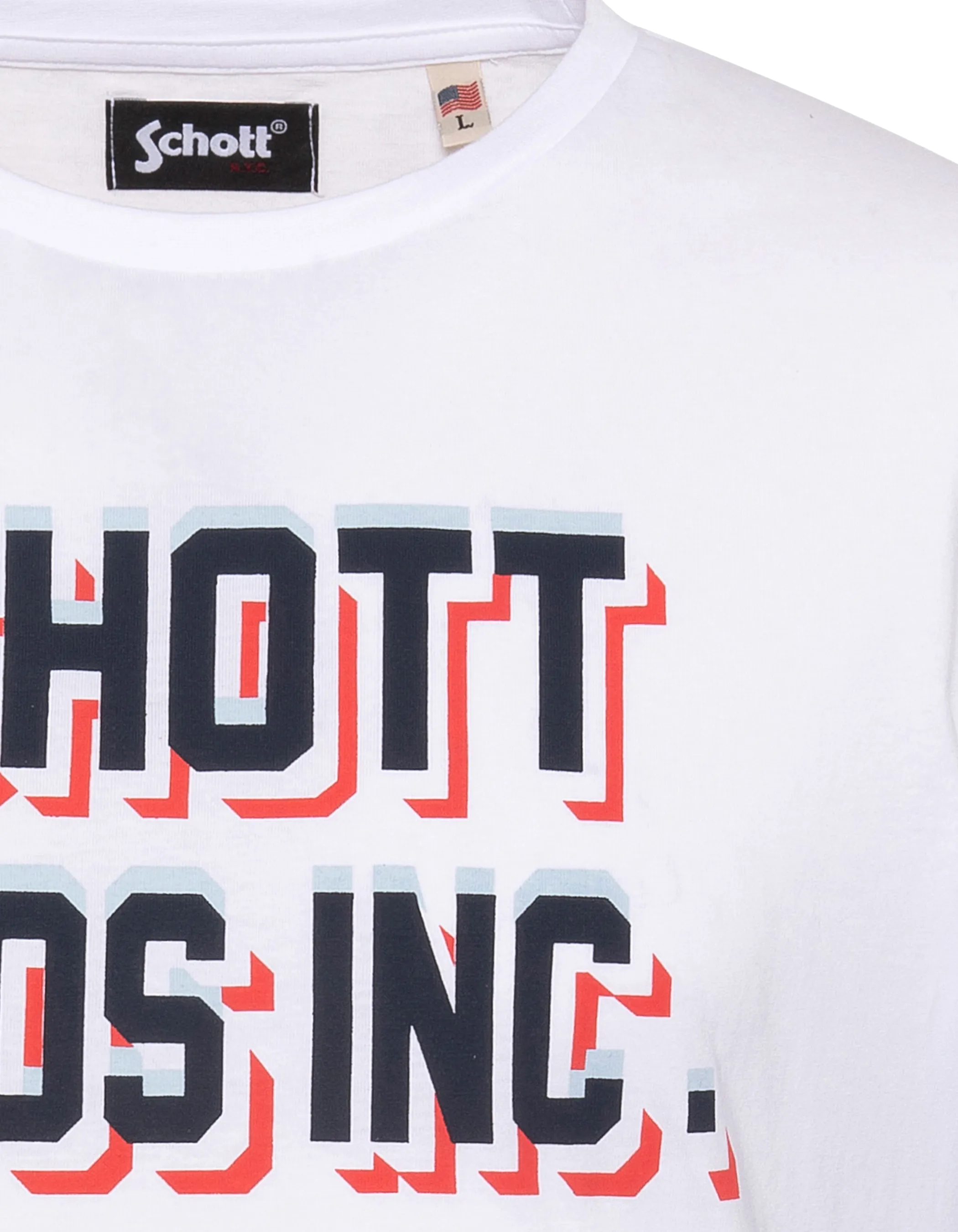 T-shirt blanc imprimé Schott Bros Inc.-3