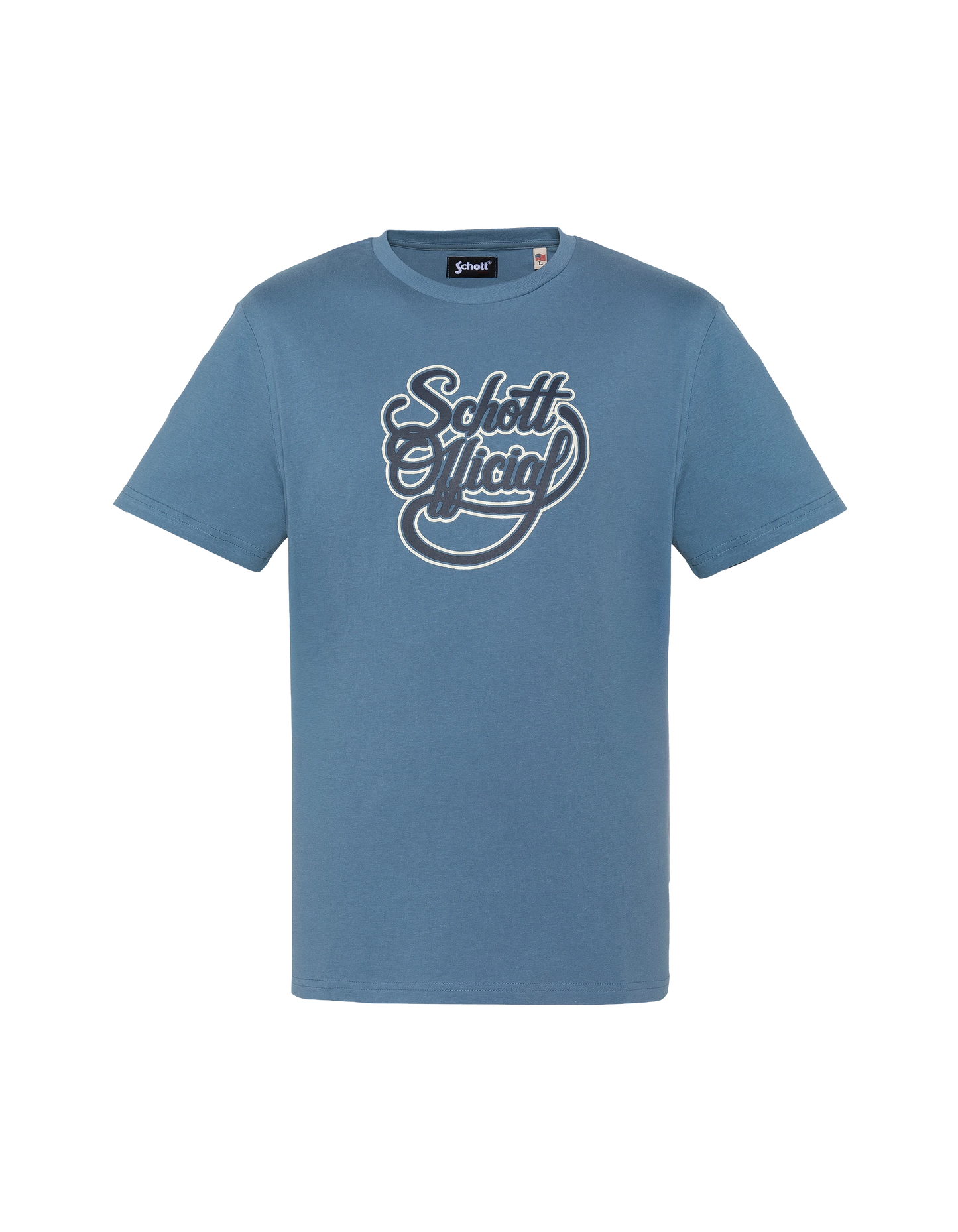 Schott – Offizielles Vintage-T-Shirt in Jeansblau mit Aufdruck