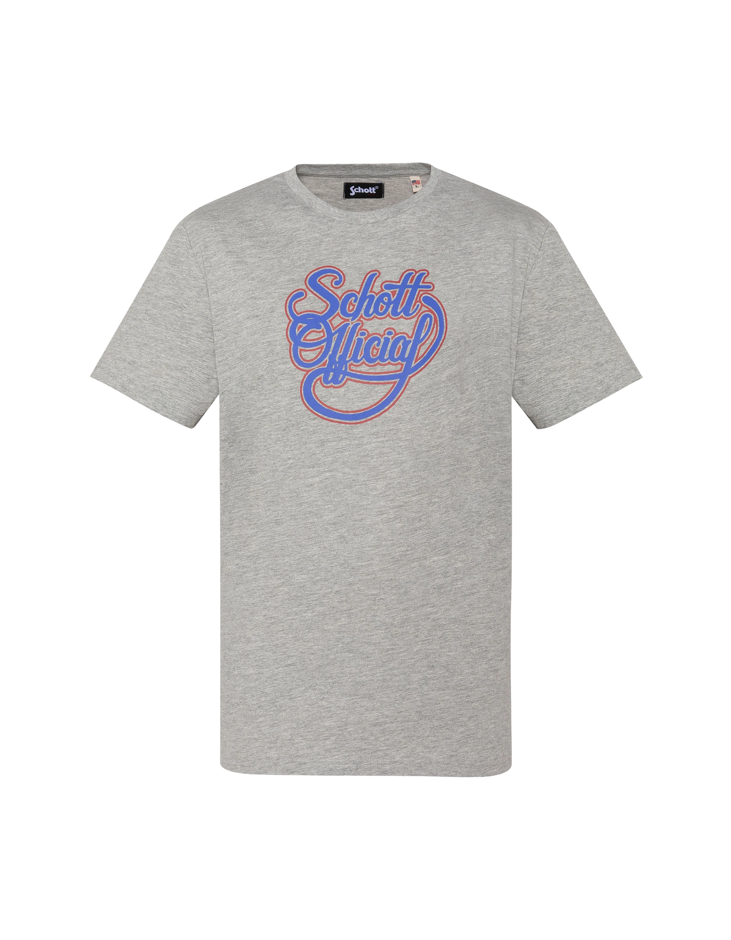 T-shirt gris chiné imprimé Schott Official vintage