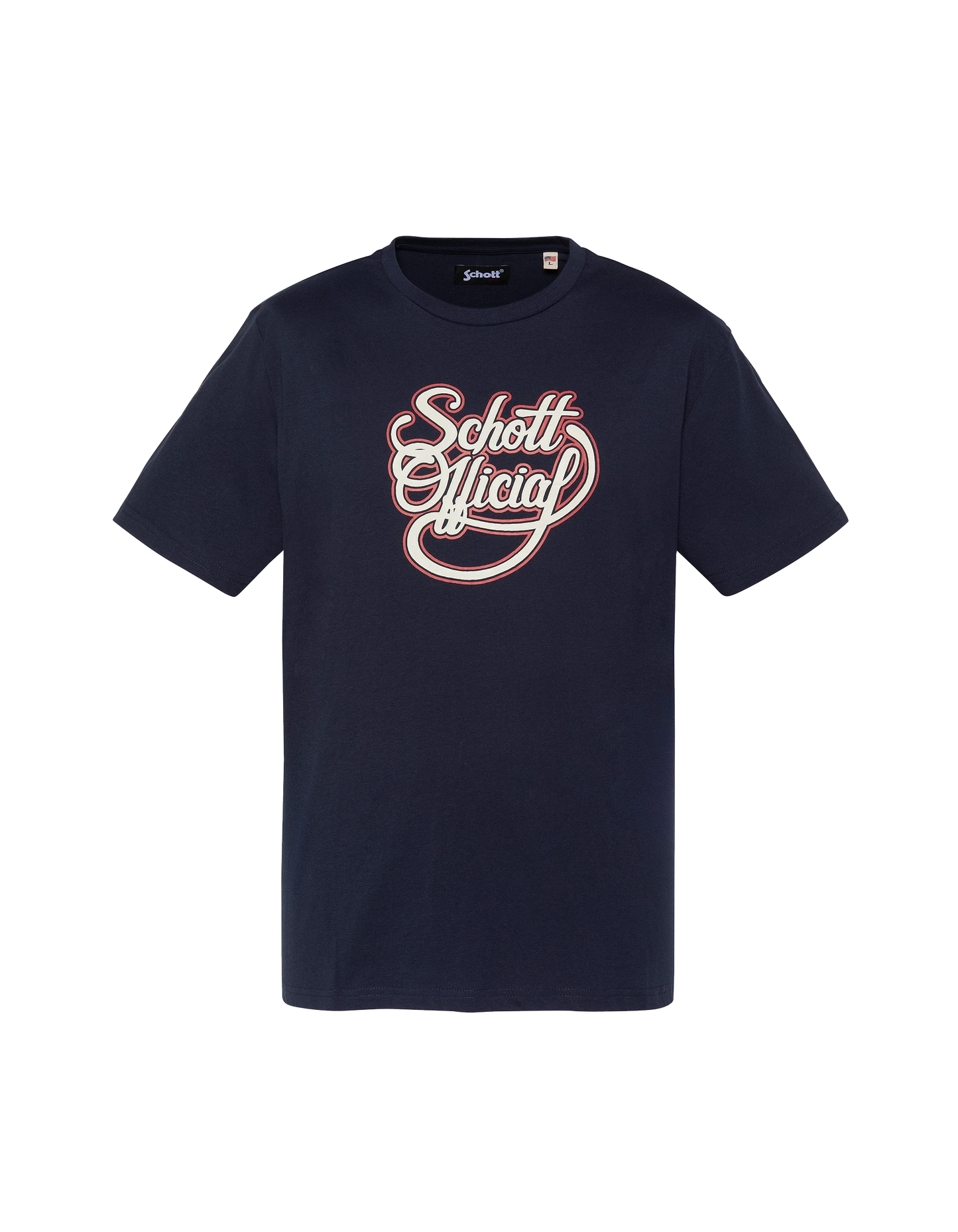 Marineblaues Schott Official Vintage-T-Shirt mit Aufdruck