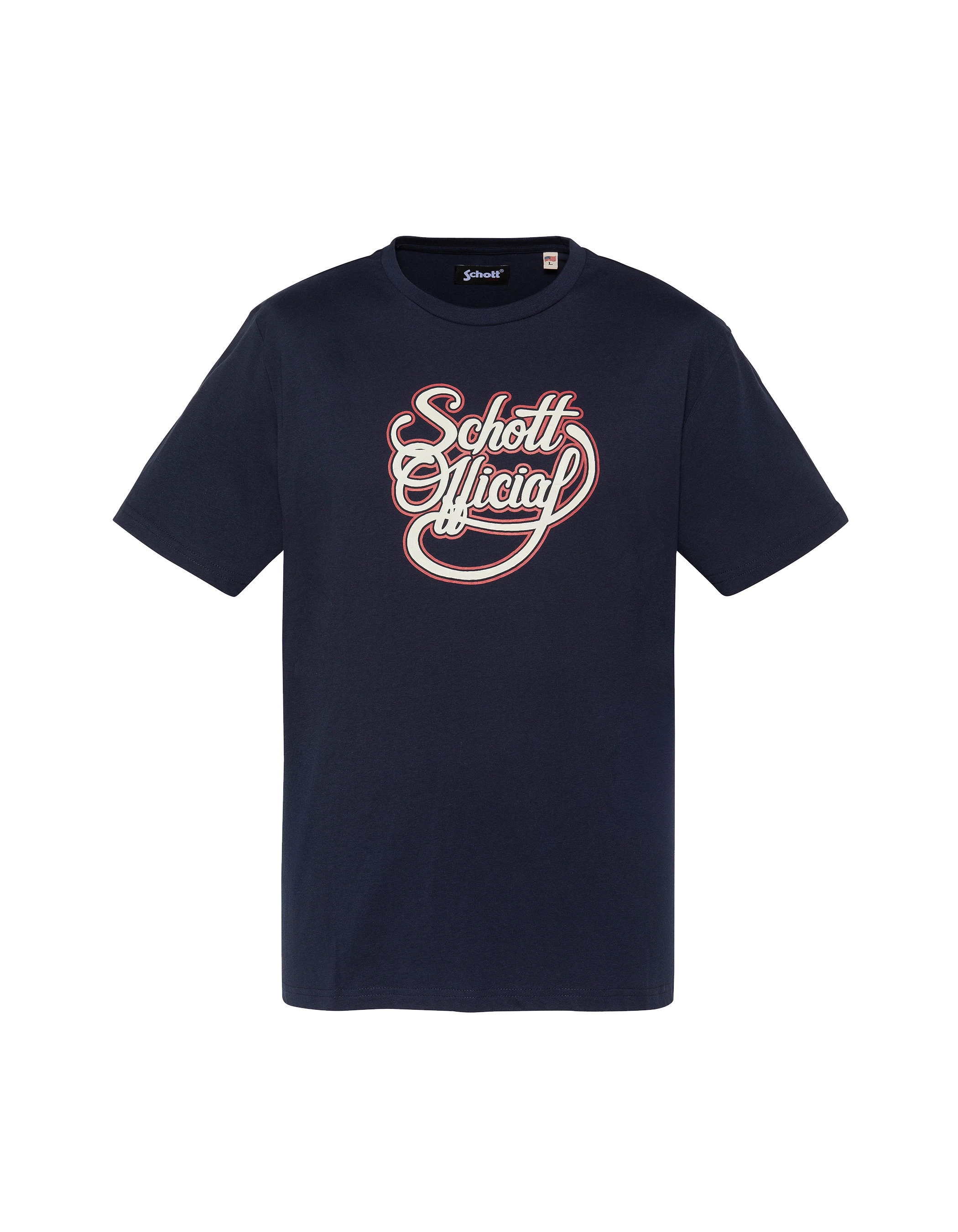 Marineblaues Schott Official Vintage-T-Shirt mit Aufdruck-1