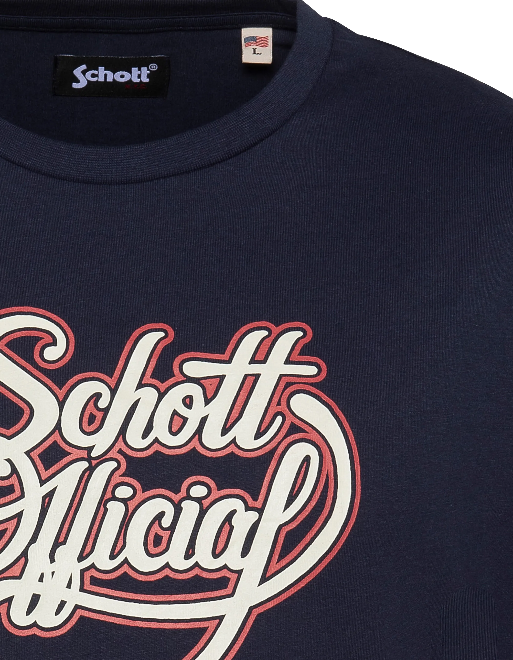 Marineblaues Schott Official Vintage-T-Shirt mit Aufdruck-3