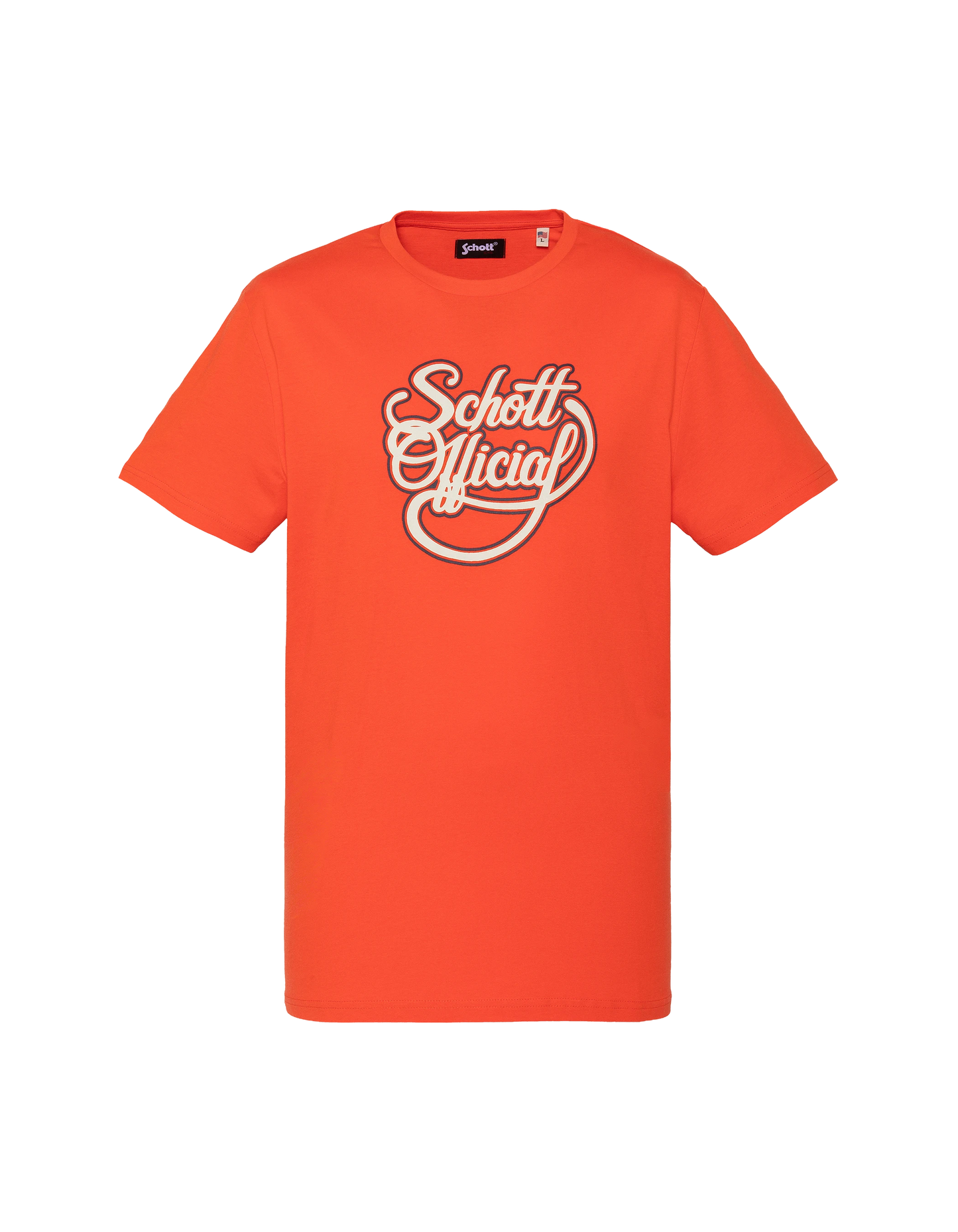 T-shirt orange imprimé Schott Official vintage
