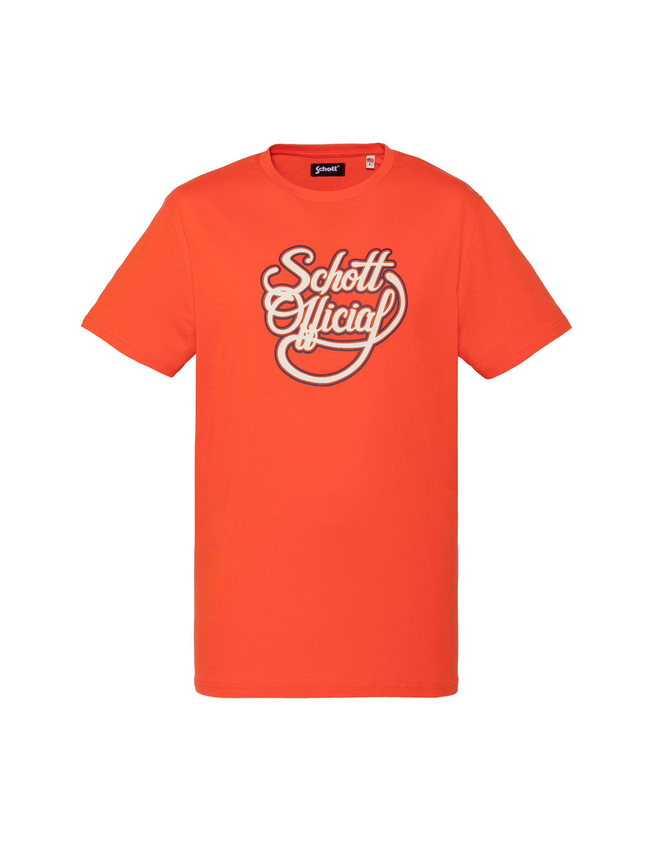 T-shirt orange imprimé Schott Official vintage-1