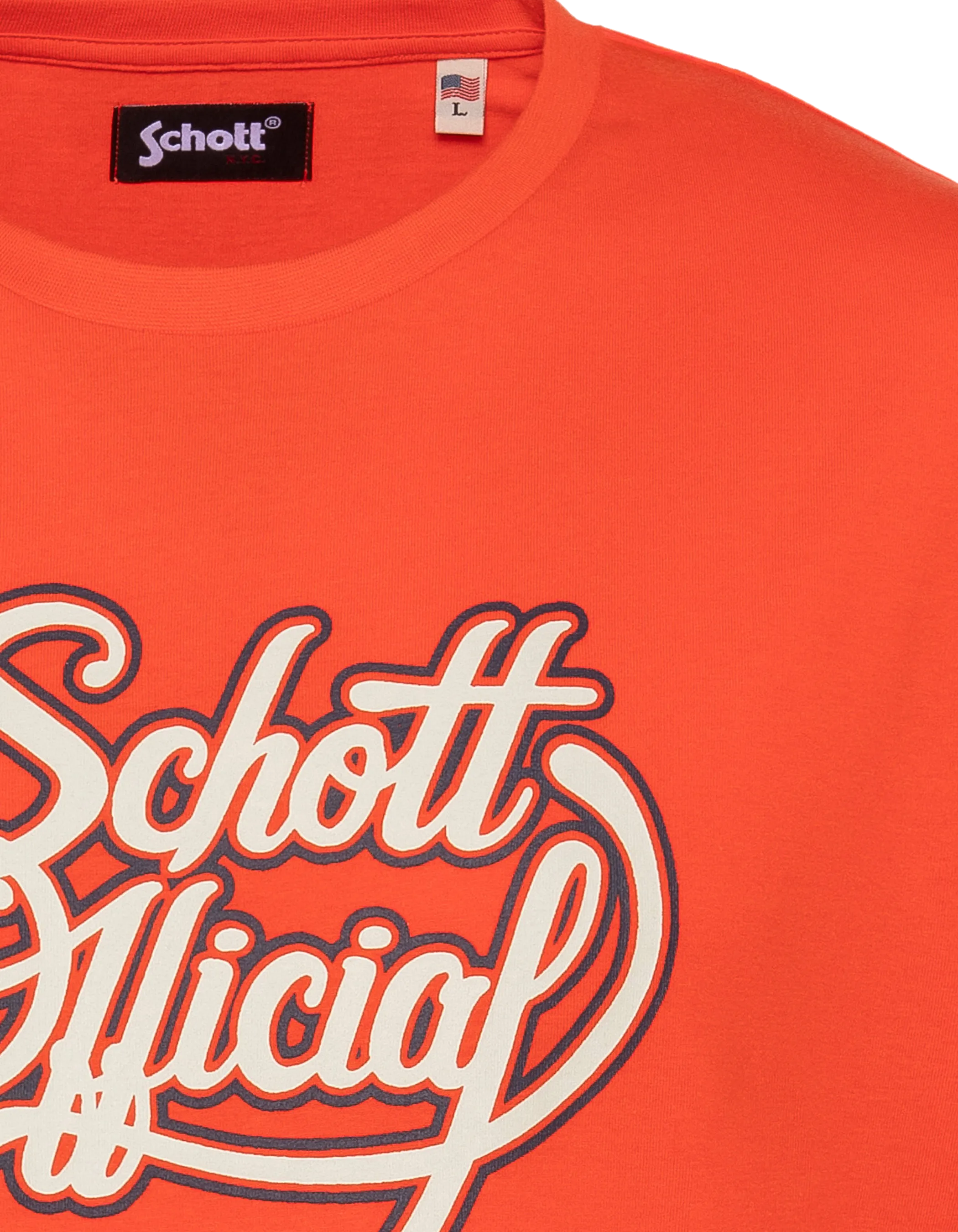 T-shirt orange imprimé Schott Official vintage-3