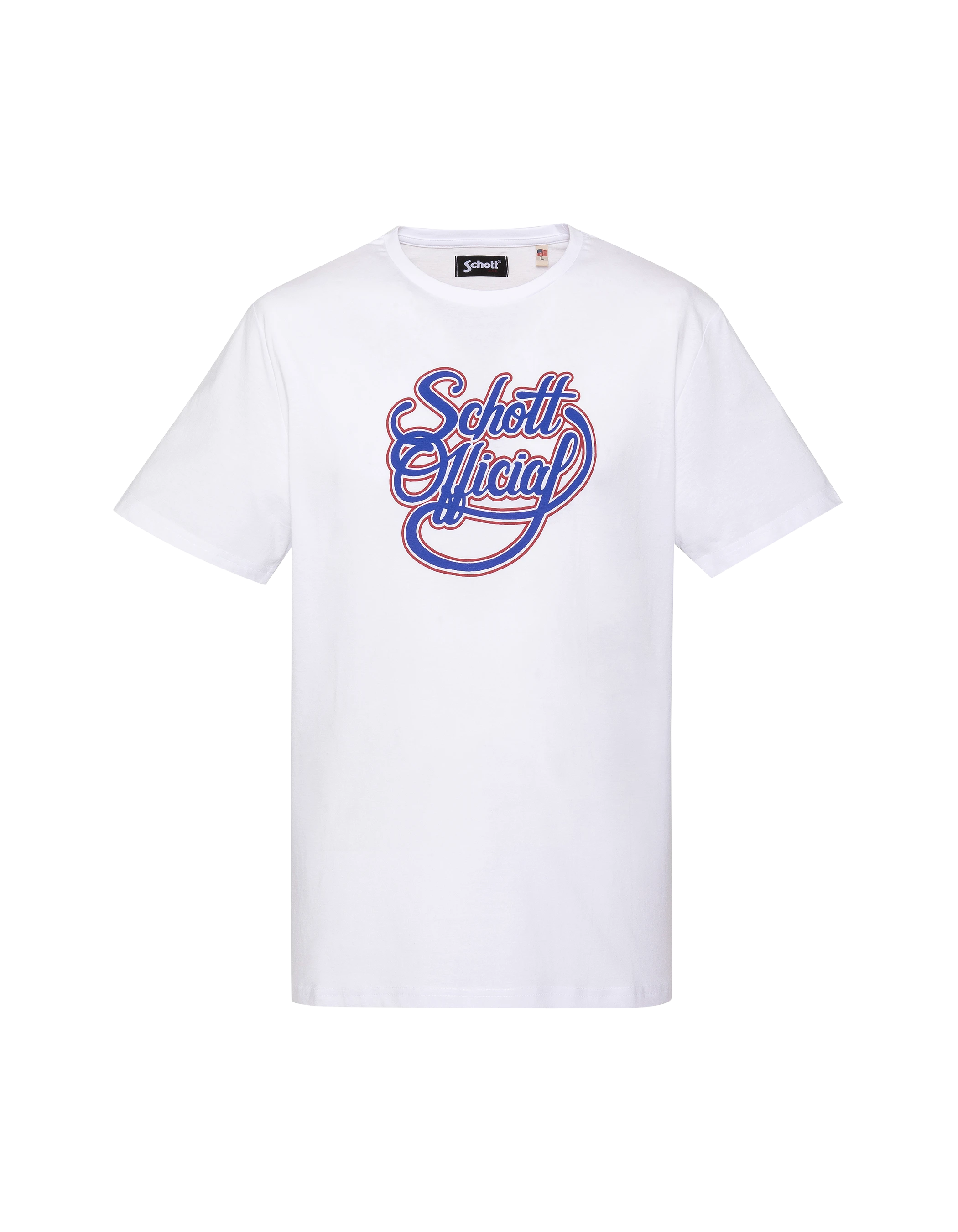 Weißes T-Shirt mit offiziellem Vintage-Aufdruck von Schott-1