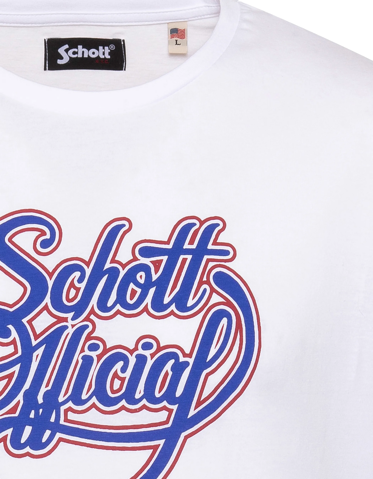 Weißes T-Shirt mit offiziellem Vintage-Aufdruck von Schott