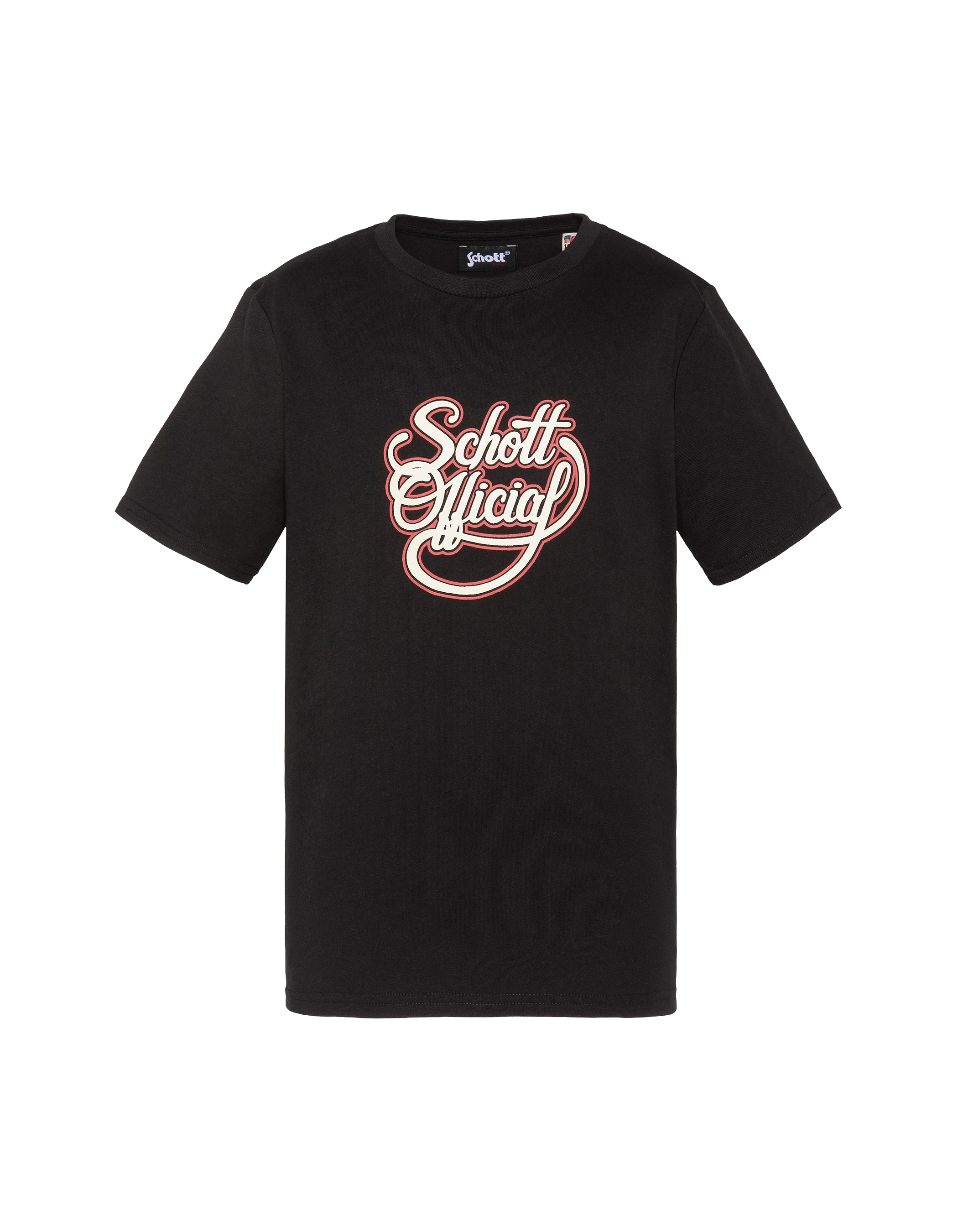 T-shirt noir imprimé logo vintage-1